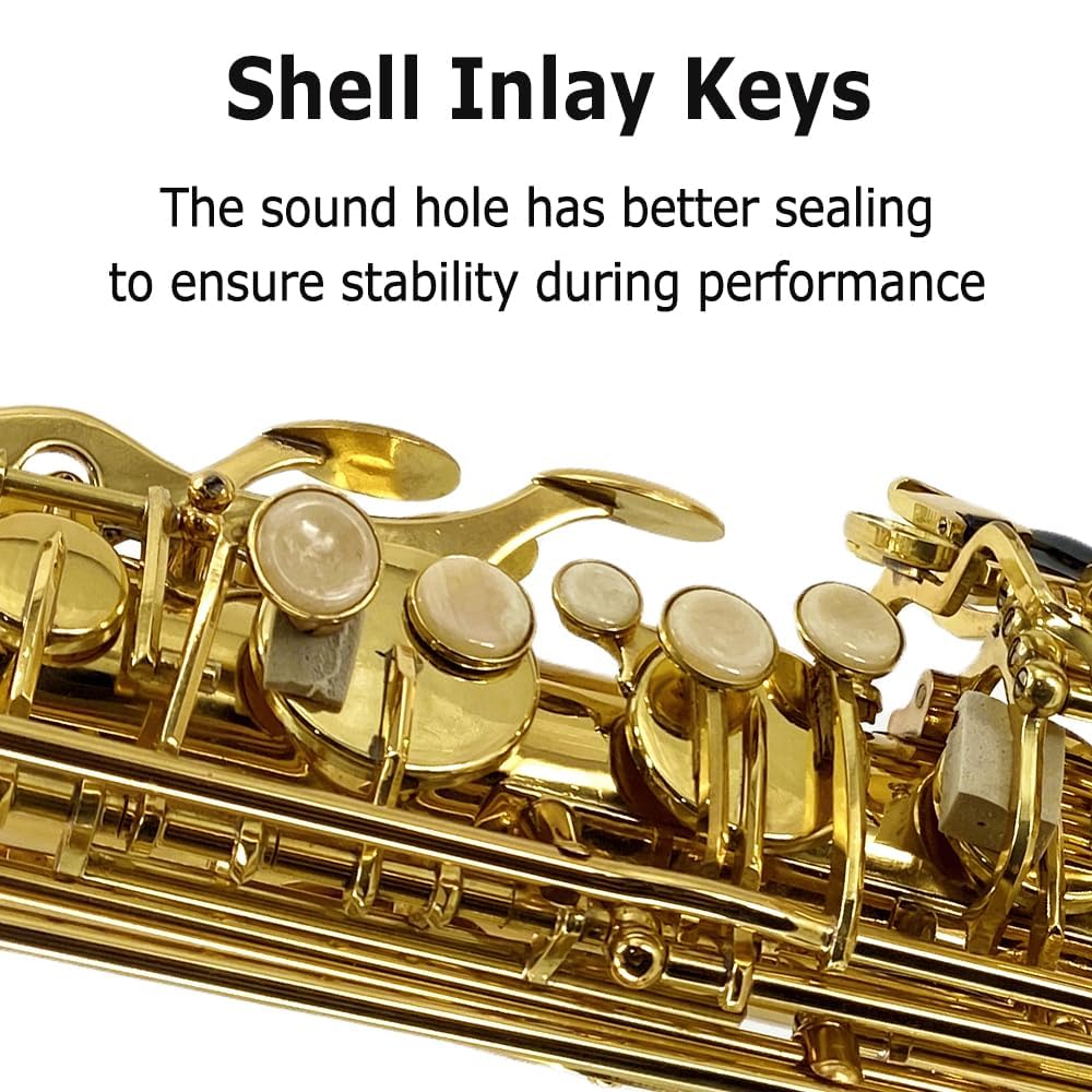 Kit completo per sassofono tenore con custodia, bocchino, 10 ance, sax tenore professionale in B piatto, lacca in ottone dorato, tono ricco e caldo per jazz e classico, ideale per studenti e