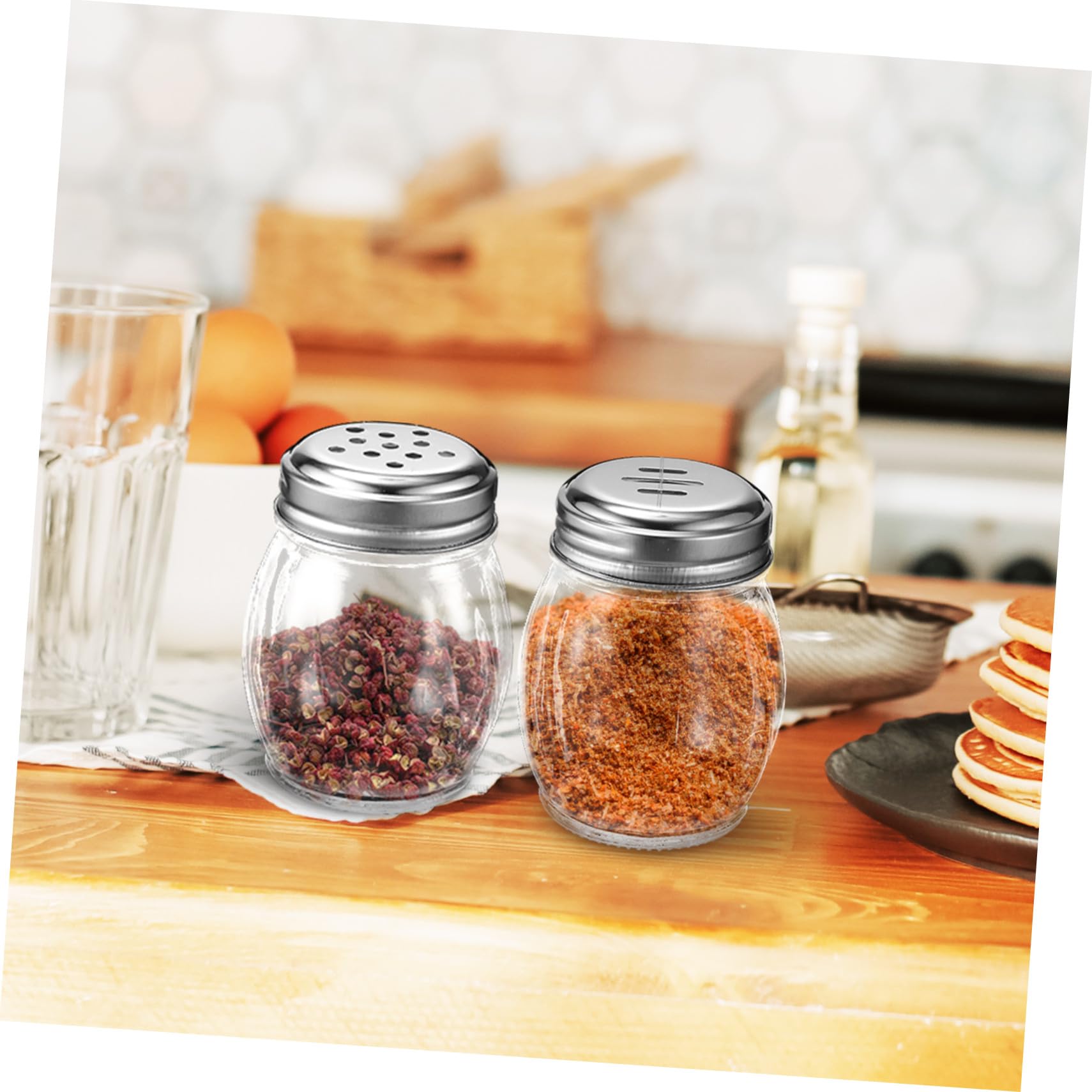 GLEAVI 10 piezas Botellas de Condimentos Transparentes con Dos Tipos de Tapas Saleros y Pimenteros Portátiles para Cocina Hogar y Barbacoa Exterior