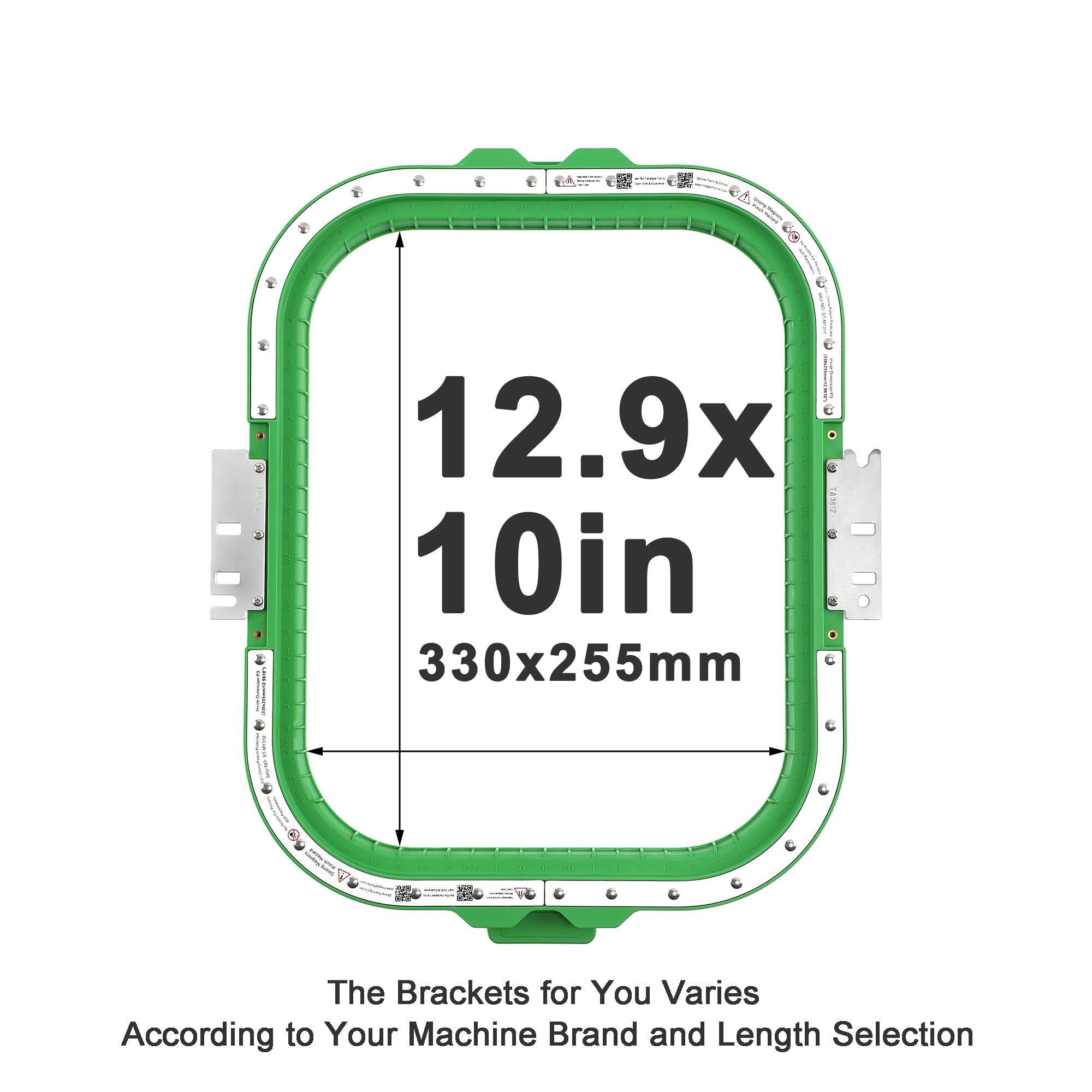 Brewland Bastidor de bordado magnético 330x255mm para Smartstitch S-1501 | Compatible con Smartstitch S-1502HC, S-1501 Ultra, S-1501 Plus, S-1504HC; 12.9x10inch