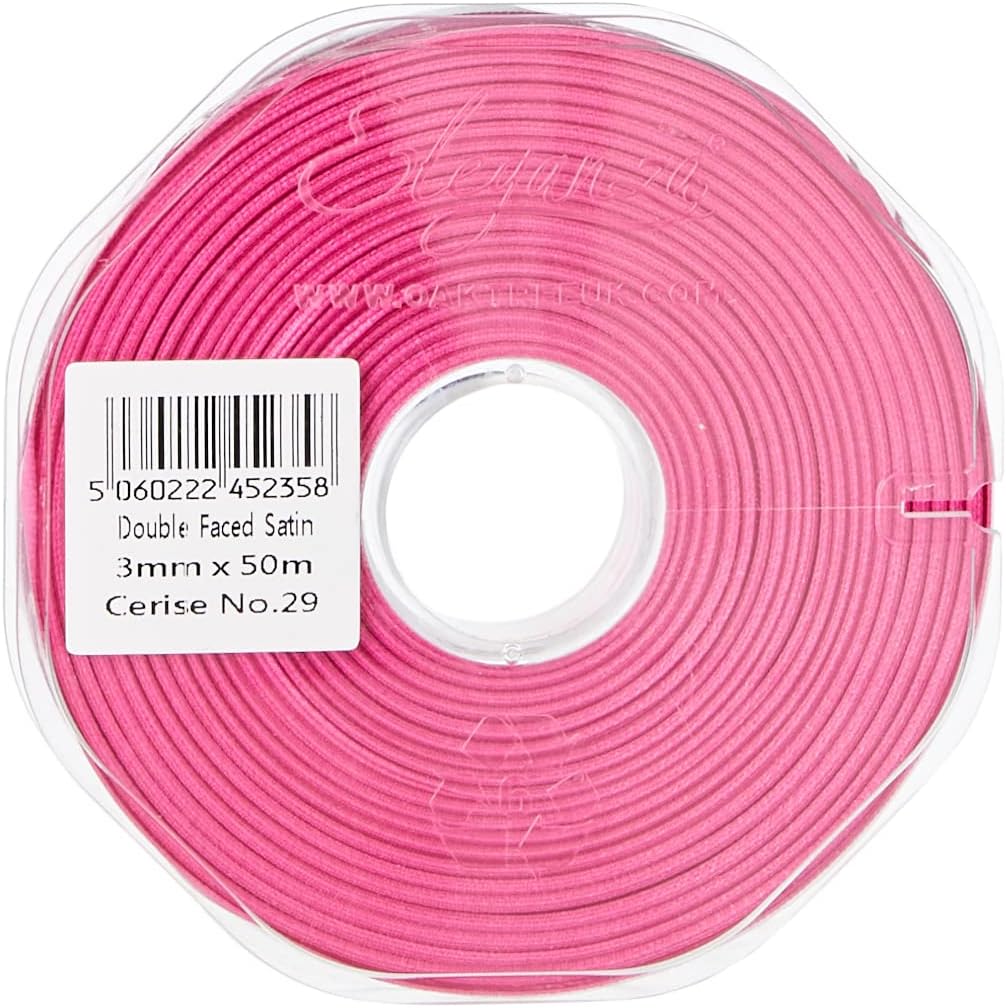 Eleganza Double Faced Satin 3mm x 50m Cerise No.29