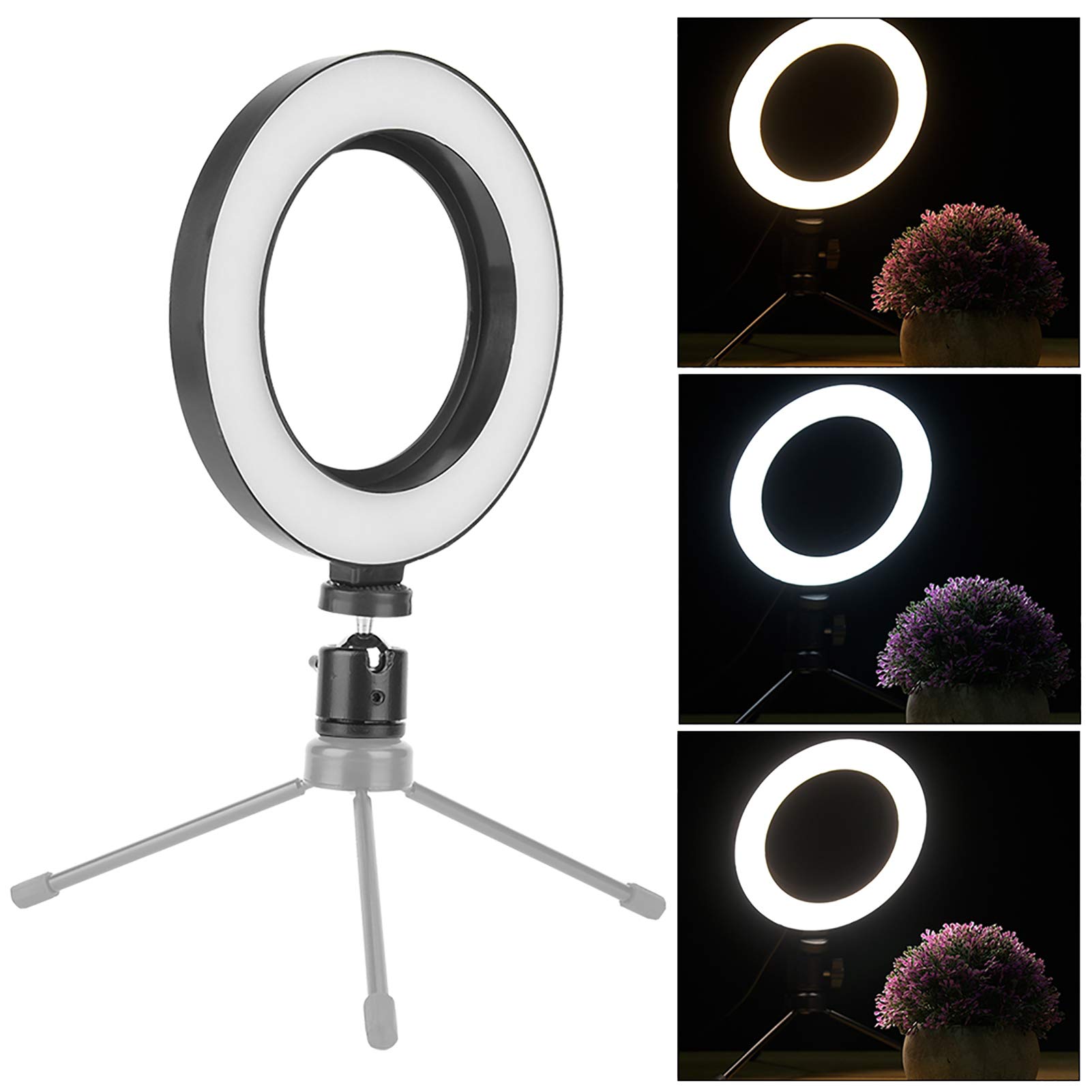 Elprico Ringlicht, 6-Zoll-LED-Ringlicht Fotografie Dimmbares Video Live Studio Kamera Foto Selfie Video Licht