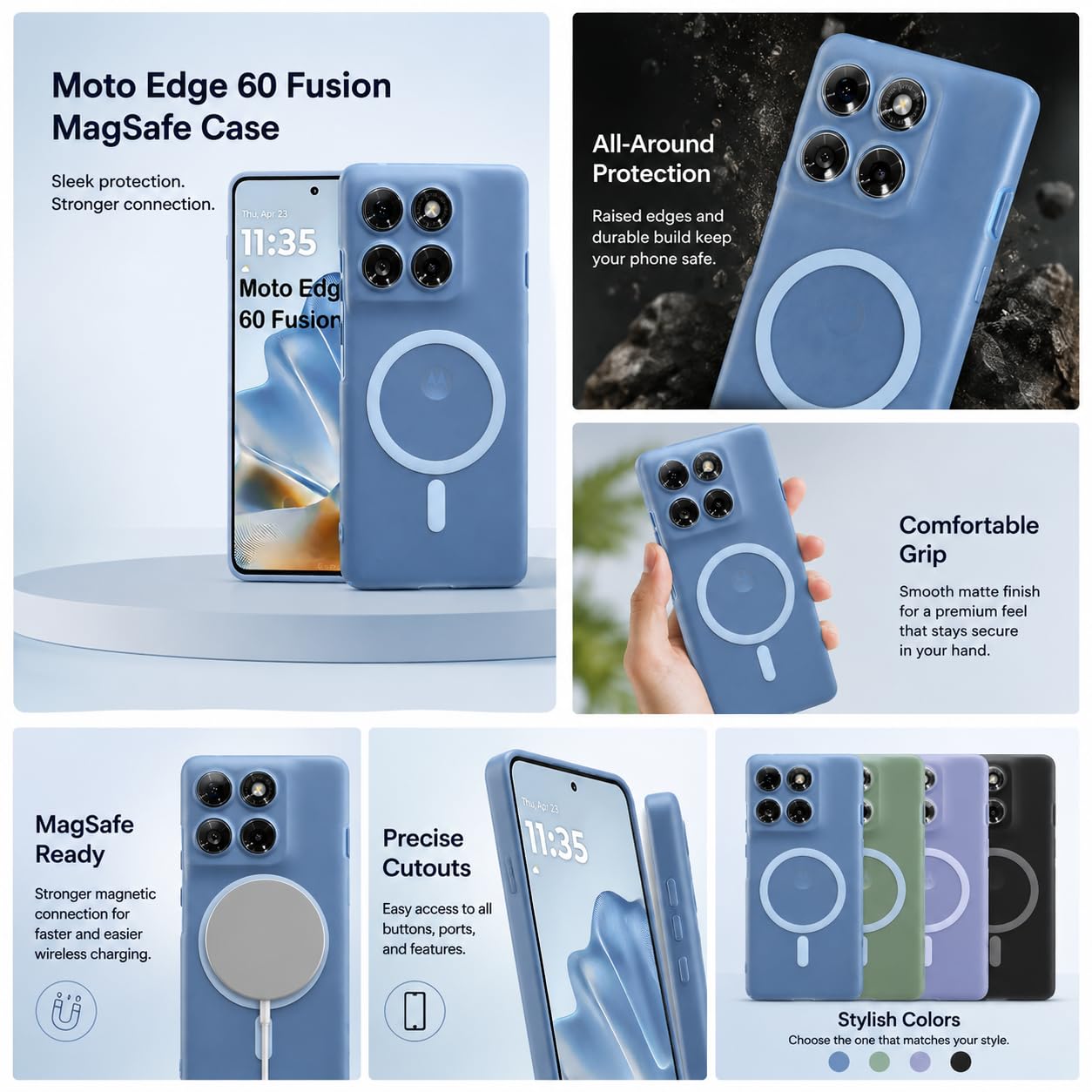 DIZORO Matte Case for Motorola Edge 60 Pro - MagSafe & Protection -4