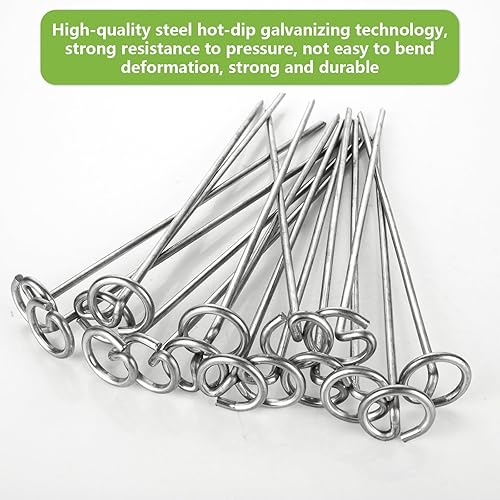 Miniatura 4 de 100 grapas de paisaje, grapas de jardín galvanizadas antioxidantes de 8 pulgadas, pasadores de césped artificial en forma de U de calibre 8, grapas