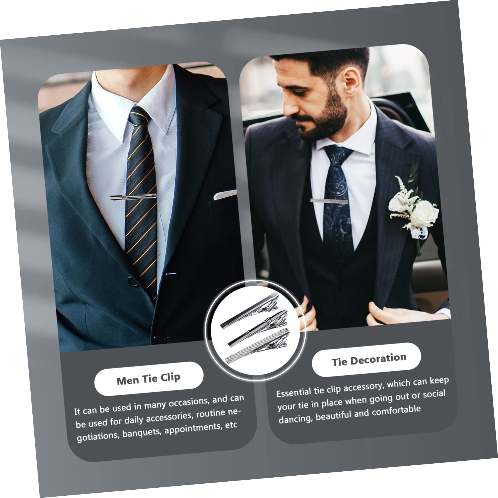 FOMIYES 9pezzi Fermacravatta Eleganti Per Uomini Di Accessori Per Cravatte Per Matrimonio e Affari Per Compleanni e Feste