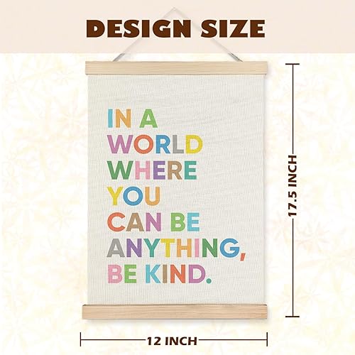 Miniatura 6 de LUVADIAN Póster con texto en inglés Be Kind, In a World You Can Be Anything Be Kind, decoración de pared motivacional inspiradora para aula,
