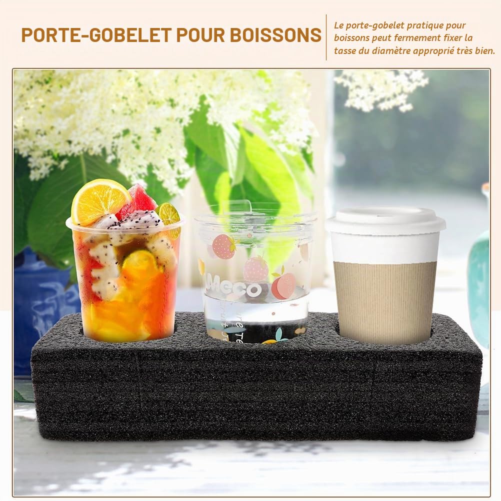 GANAZONO Porte-Gobelet En Mousse 3pcs 8 Plateau Porte-Gobelets Porte-Boissons Plateaux À Emporter Porte-Café Outil D'emballage De Boissons Pour Camping Restaurant Réfrigérateur Décor À La