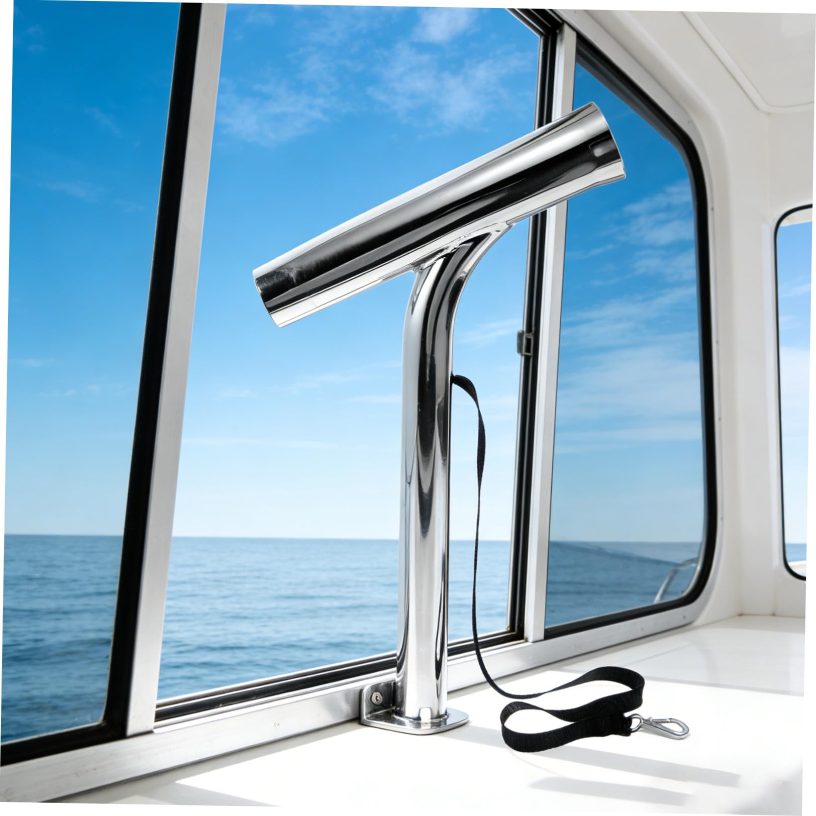 SHERCHPRY Porta Canne da Barca in Acciaio Inox, Supporto Rigido Marino
