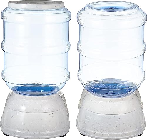 Miniatura 6 de Yaxa Basics Dispensador automático de agua para perros y gatos con alimentador por gravedad, paquete de 2, pequeño, capacidad de alimentos de 6
