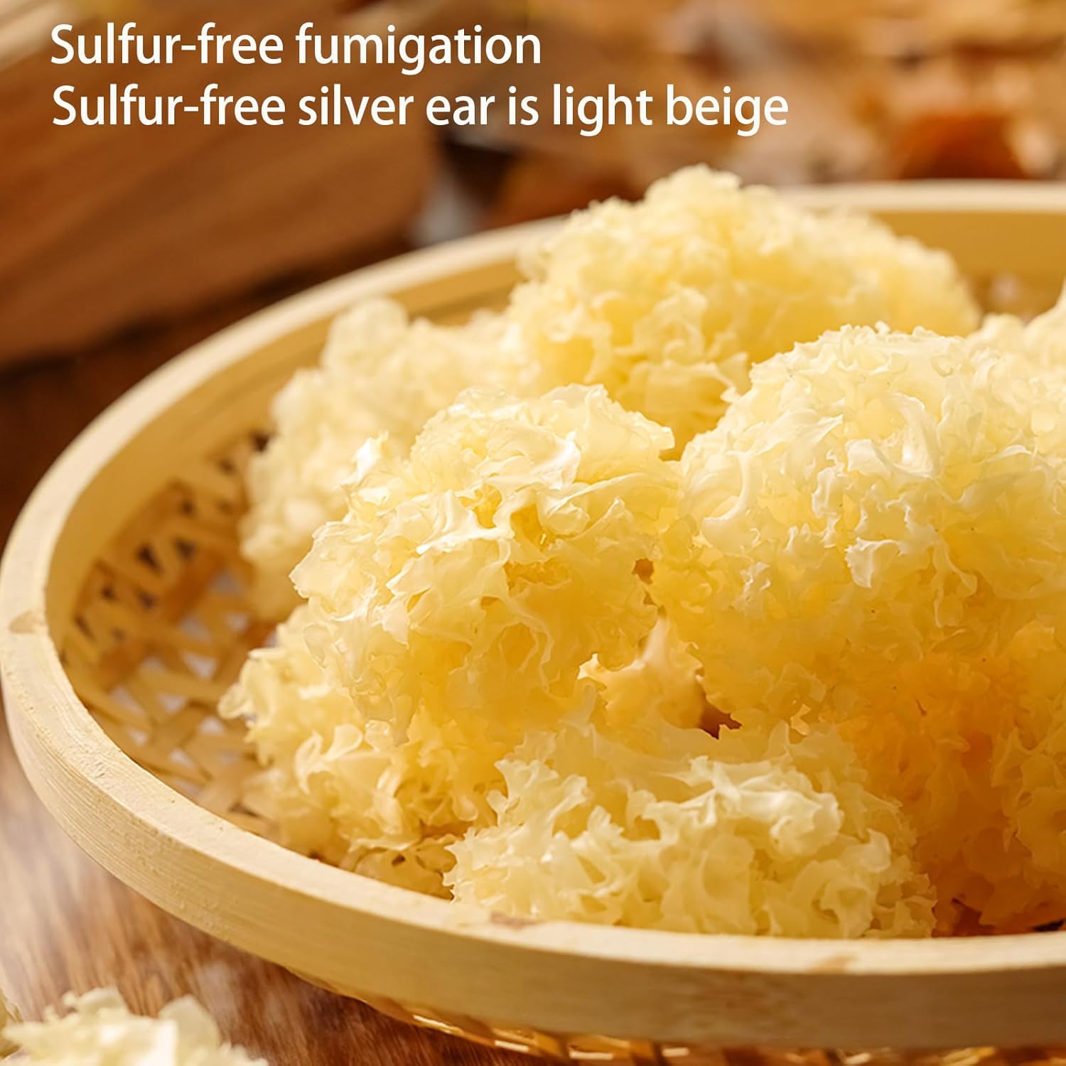 White Snow Fungus Tremella Mushroom 3.5oz/100g Dried Snow Fungus Tremella Fuciformis Mushroom 银耳 椴耳 雪耳 去根银耳