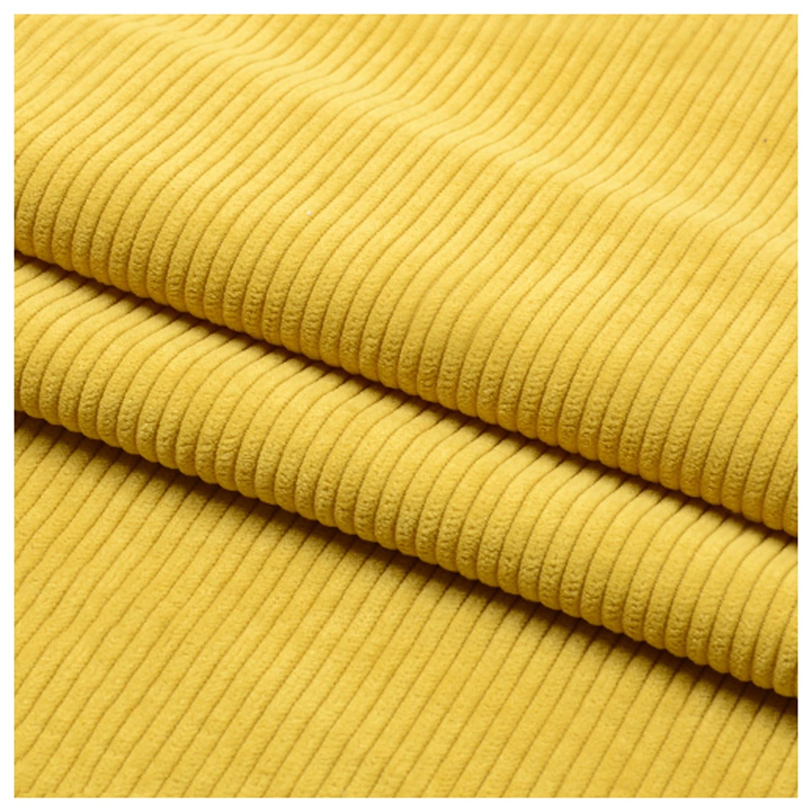 50X155cm Corduroy Fabric, Stretch Corduroy Fabric Solid Plain Thick DIY Sewing Materials Soft 8 Wicks Quilting Fabric for Clothing, Dress, Pants, Costume, Sofa, Throws, Pillow Cover (Color : Yellow)