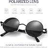 Lentes de sol Steampunk polarizados redondos GYsnail para hombre, con marco de metal circular, estilo hippie 5