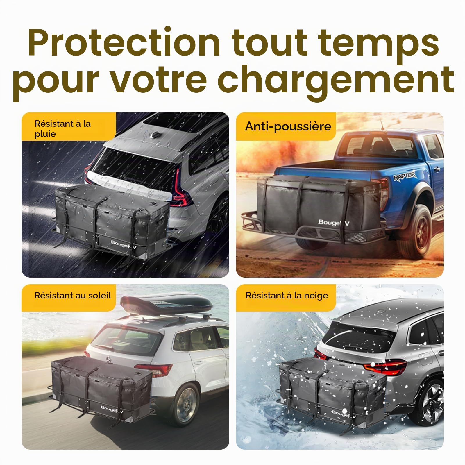 BougeRV Sac de Transport pour attelage de Voiture, Camion, SUV, fourgonnette, Plateaux d'attelage et paniers d'attelage (122,9 x 50,8 x 55,9 cm)
