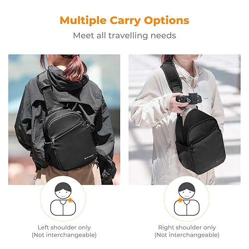 Miniatura 7 de K&F CONCEPT Bolsa pequeña para cámara fotográfica, bolsa cruzada para cámara DSLRSLRSLRsin espejo, funda compacta para cámara para hombres y