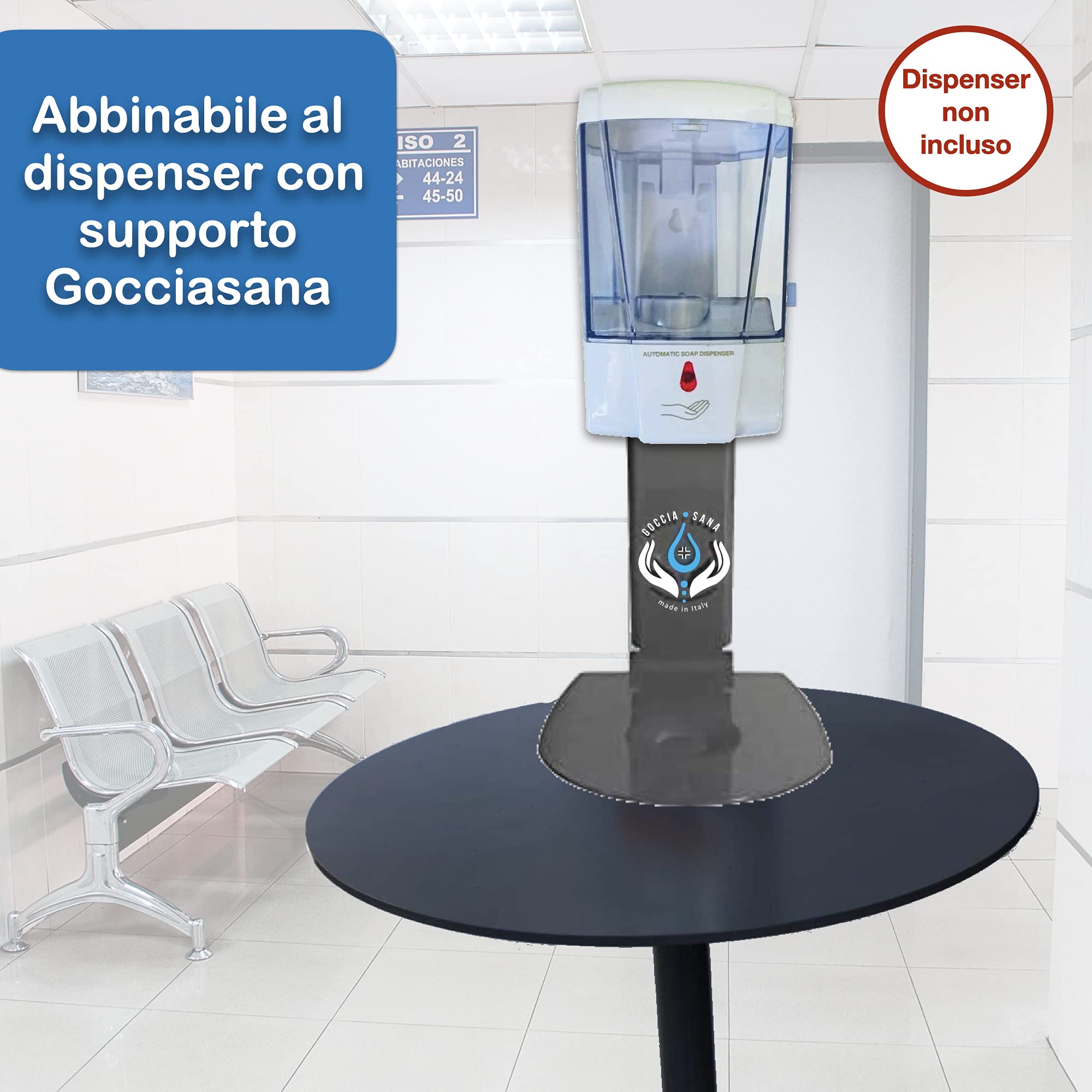Piantana Porta Gel igienizzante Mani | Piantana Porta igienizzante Mani Colonna Porta Dispenser e flacone Gel Mani