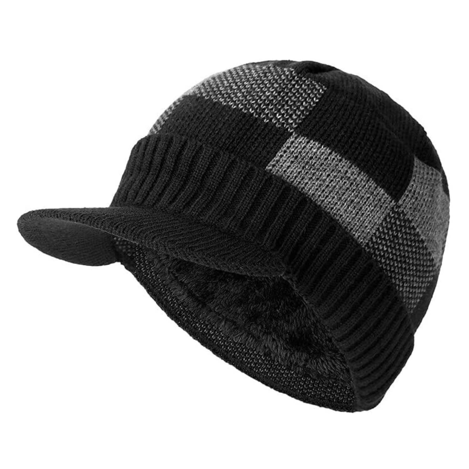 Sombrero Gorros Invierno Protección Auditiva Cálida Elástica para Montar Al Aire Libre De Punto Cálido De Invierno, Gorra con Visera para Hombre Sombrero De Invierno Hombre