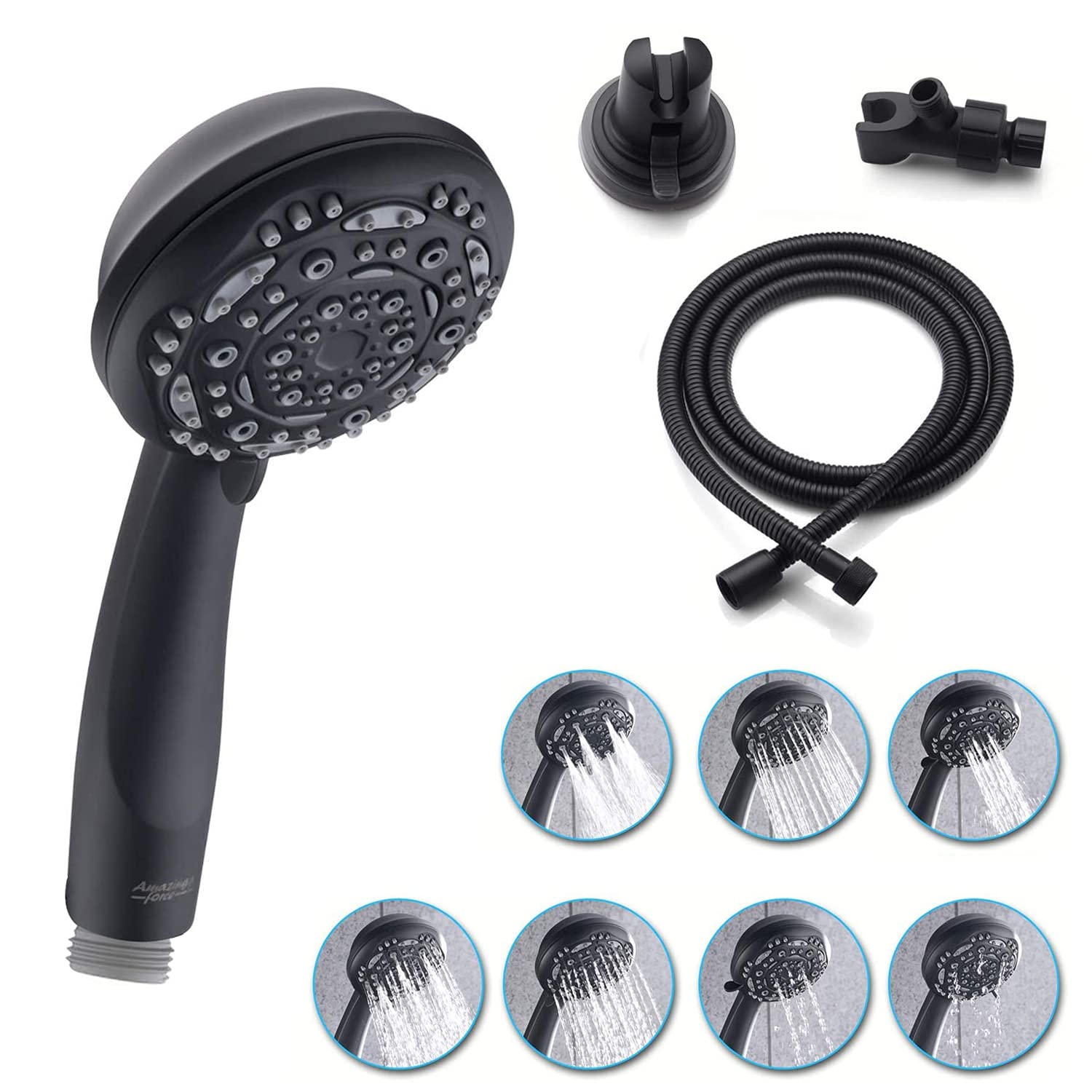 Amazing Force Handheld Shower Head with 7 Spray Setting Massage Spa