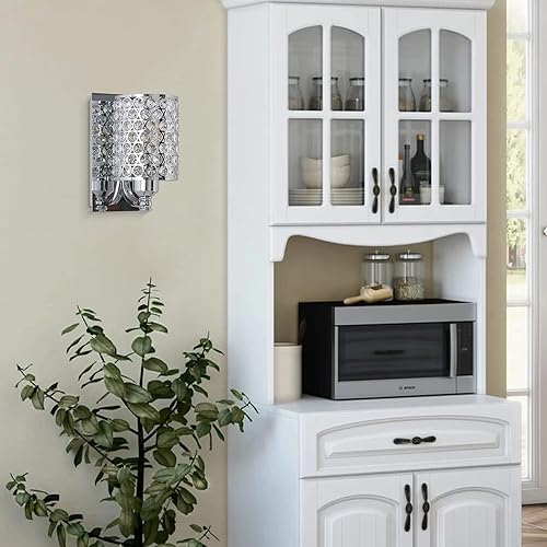 Miniatura 7 de Doraimi Lighting Aplique de pared de cristal con acabado cromado (juego de 2) lámpara de pared moderna de estilo conciso, pantalla de cristal de