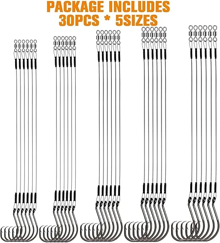 Miniatura 7 de Dovesun Ganchos circulares de pesca de agua salada de agua dulce ganchos de bagre 20 40 60 80 100 30 unids20 piezas ganchos circulares