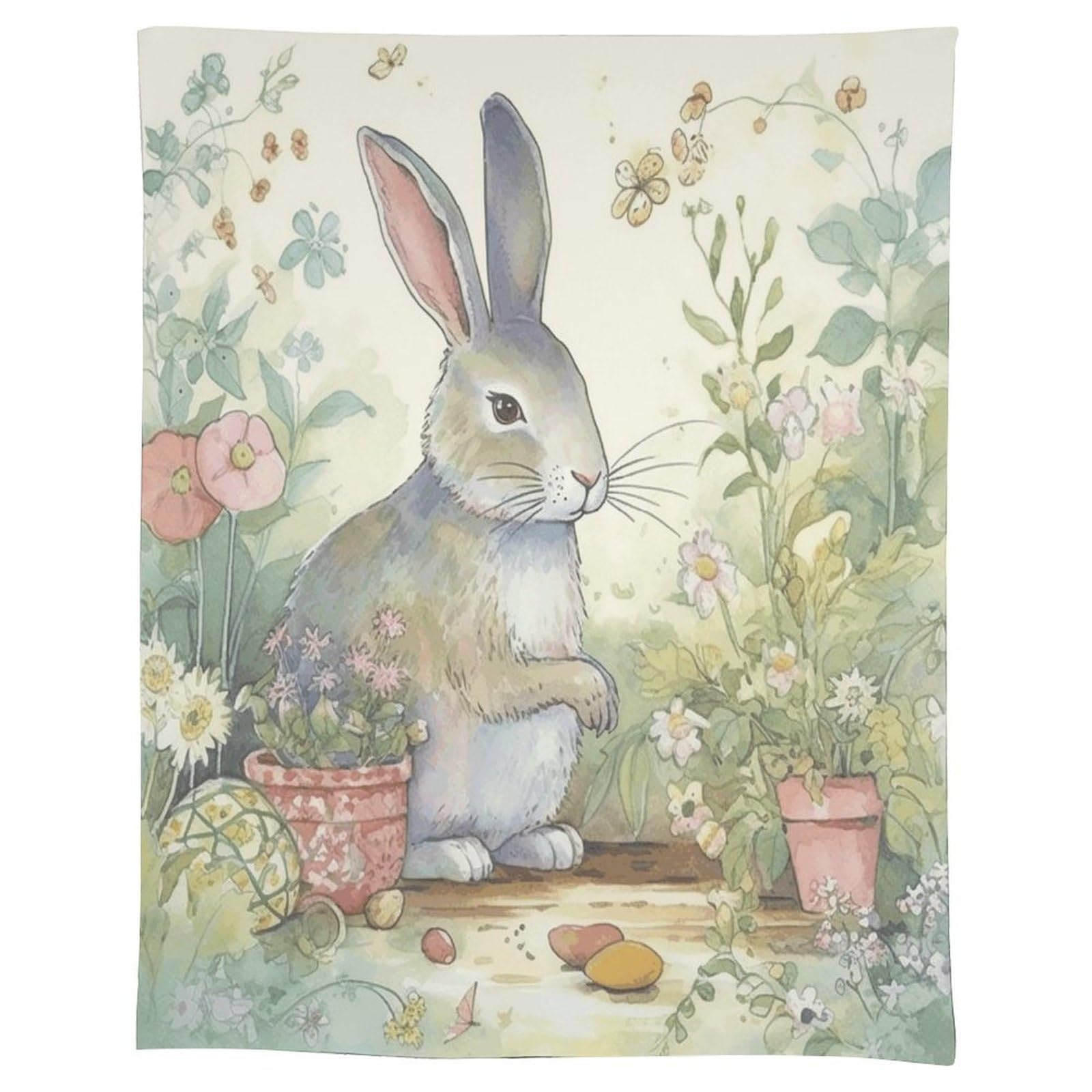 Nappe lavable antitache style lapin de jardin pour protéger votre table basse en tissu