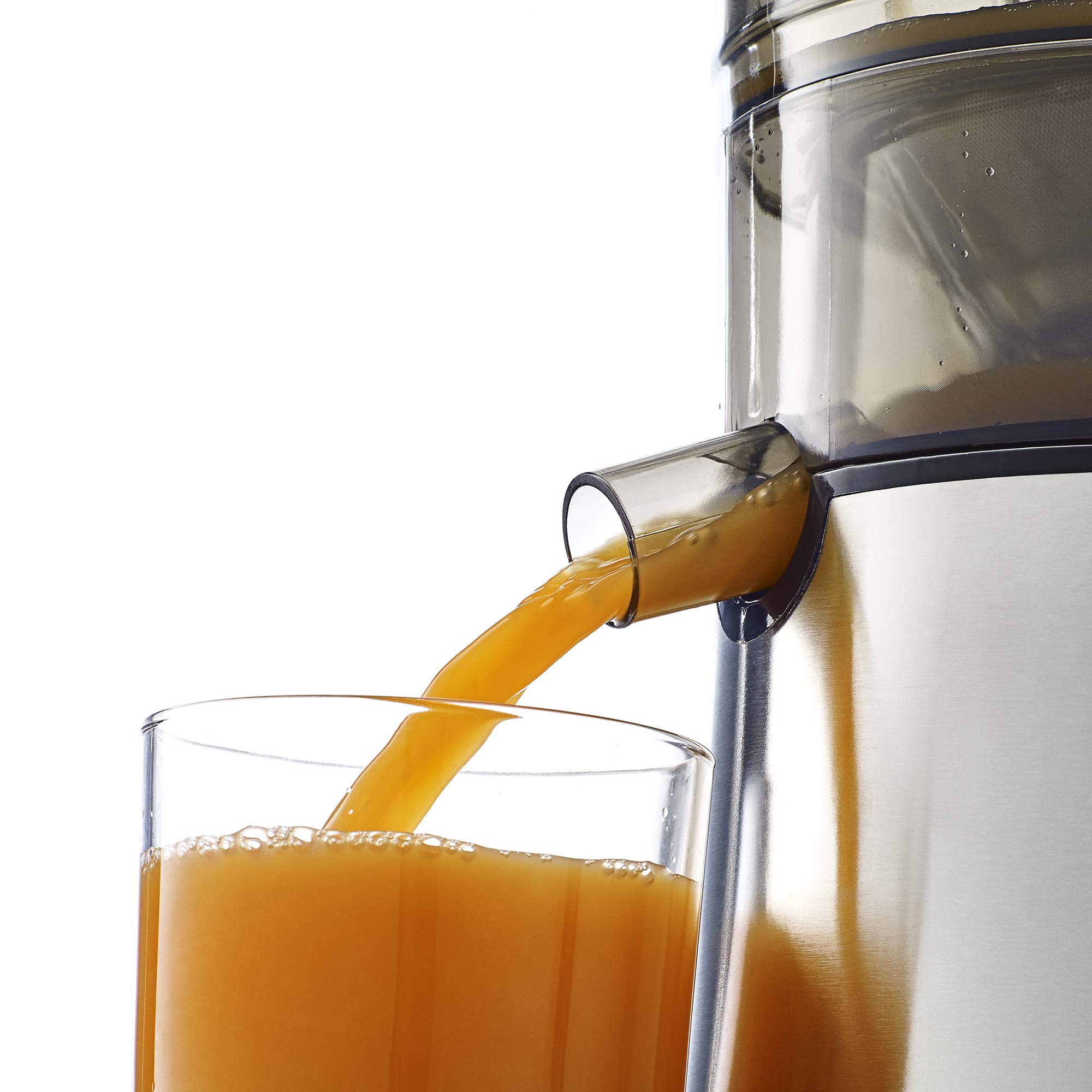 Omega C2100S Juicer with Extra Large Three-Inch Chute Extracts Juice from Whole Foods & Includes A Stainless Steel Filter & High Low Settings, 3-Speed, Silver