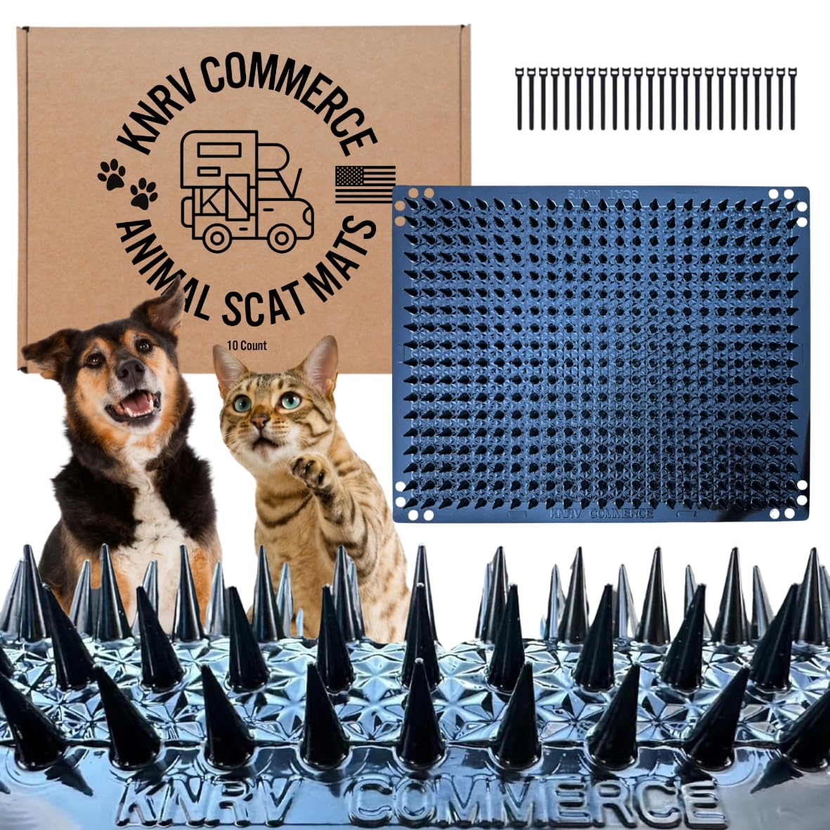 KNRV Scat Mats for Dogs & Cats 10-Pack