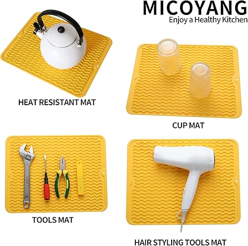 Miniatura 811 de Tapete de silicona para secado de platos para múltiples usos, fácil de limpiar, ecológico, resistente al calor, tapete de silicona para encimera