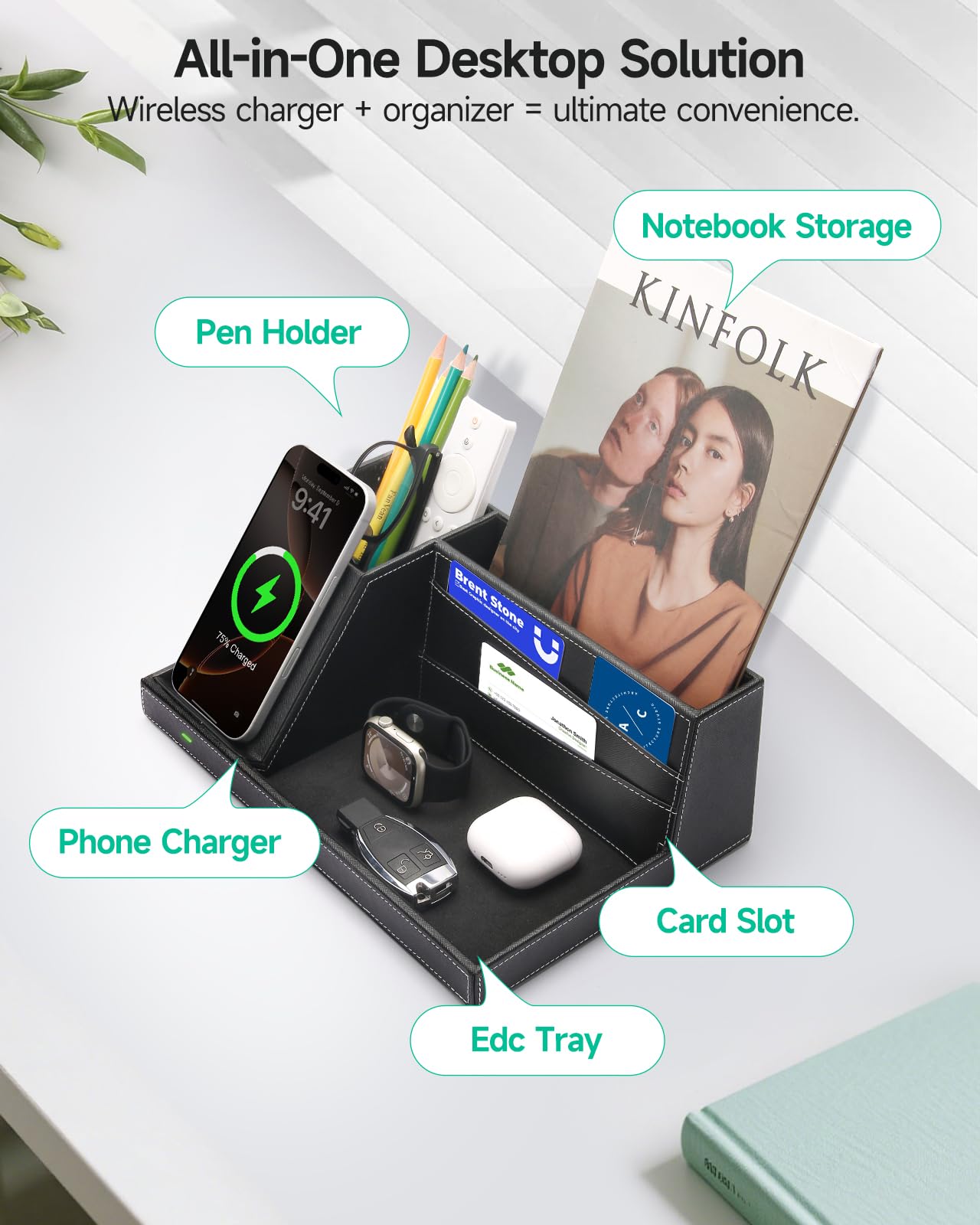 wireless future charger FutureCharger - Base de carga USB para iPhone 13/13 Pro Max/13 Pro/12 Series/11/XS Max/XR/X/8Plus/SE 2, soporte para lápices de escritorio (negro)