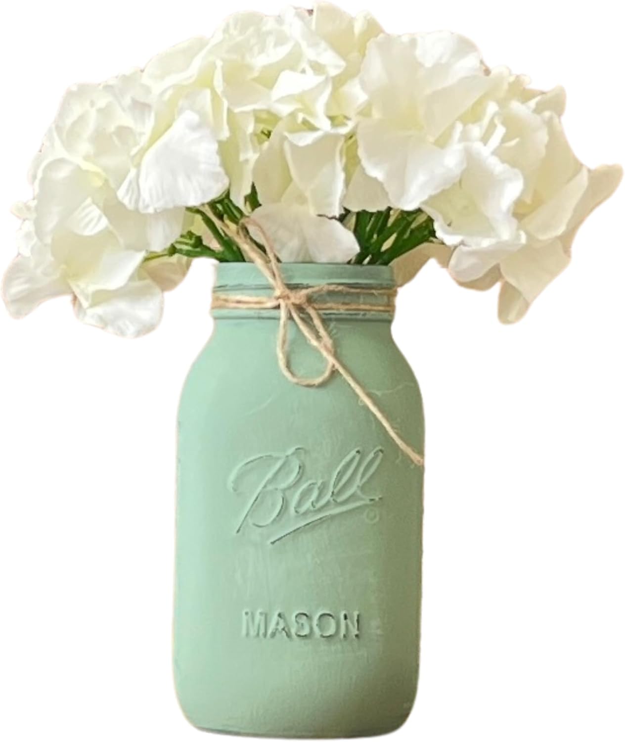 Mason Jar Centerpieces for Tables | Set of 5 Table Centerpieces | 7" Quart 32 oz Painted Mason Jars, Flowers Optional | Wedding Centerpieces for Tables | Painted Mason Jars (Customize Your Order)