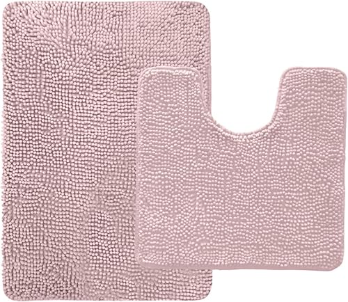 Gorilla Grip - Juego de tapetes peludos de chenilla contorneados de lujo para el área de baño, extra suaves, duraderos y absorbentes, se pueden