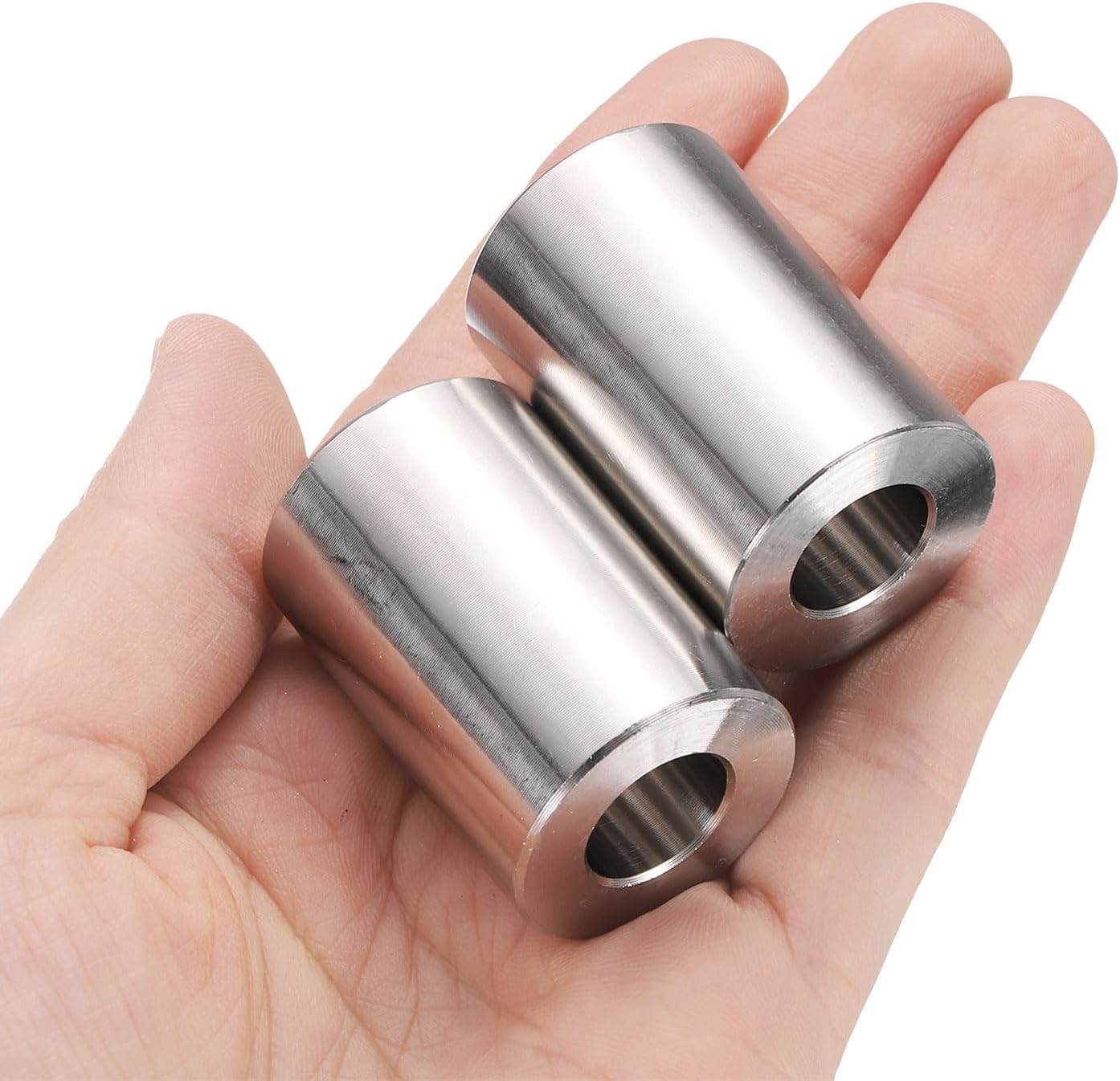 uxcell 5pcs Stainless Steel Spacer 1/2" Bore x 1" OD x 1-1/2" Length Screw Bushing Plain Finish Round Metal Spacer for M12 Screws Bolts and Rods