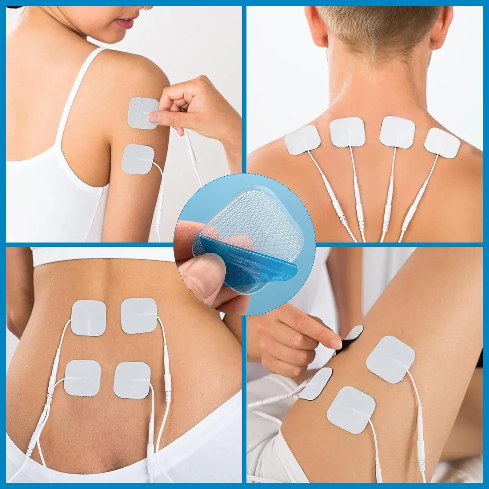 Patchs électrodes TENS/EMS De Remplacement - Non Tissé, Autocollants - Lot Neuf