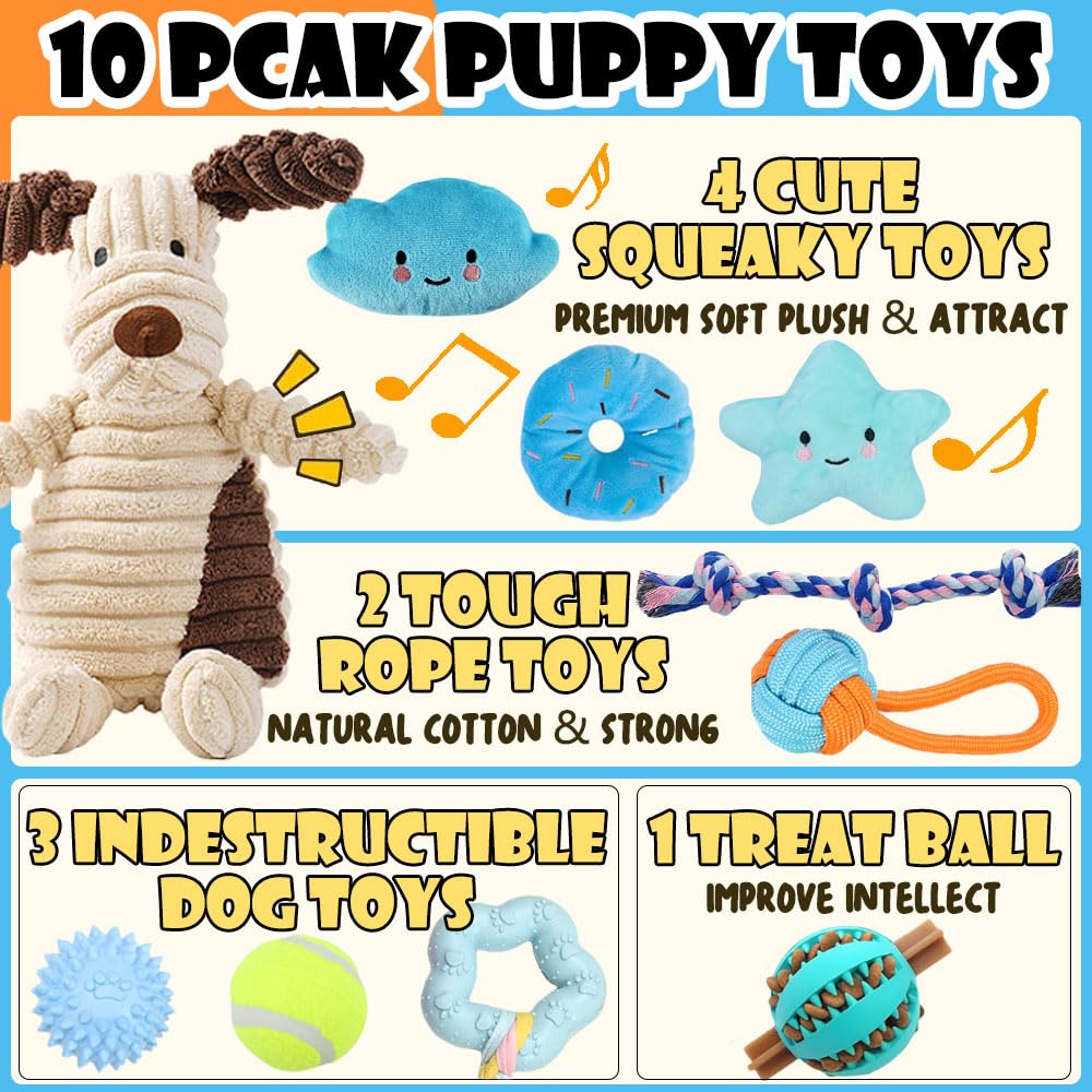 Speedy Panther 10Pcs Dog Chew Toys for Small Dogs Puppy Teething Ball Toys - Image 2