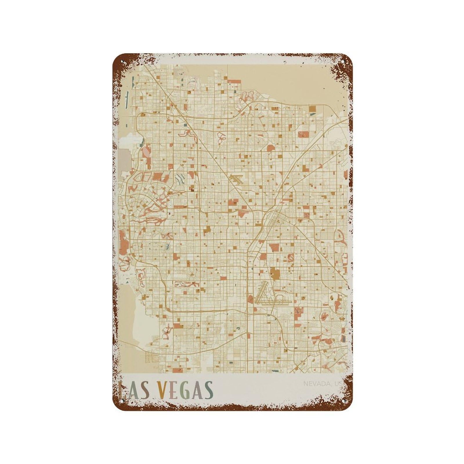 xiaoxiaoshen Las Vegas Map City Nevada Boho (2) Wall Decor Art Metal Tin Poster Modern Home Decor Art Home Bar Shop Decorations Vintage Sign 30x20cm