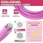 Snagle Paw Dog Tie Out Cable 30FT-1000LBS Break Strength,Heavy Duty Dog Leads for Yard with Shock Absorbing Spring & Swivel Hook,Long Leash Cable for Outdoor Tethering,Dog Line for Small Large Dogs