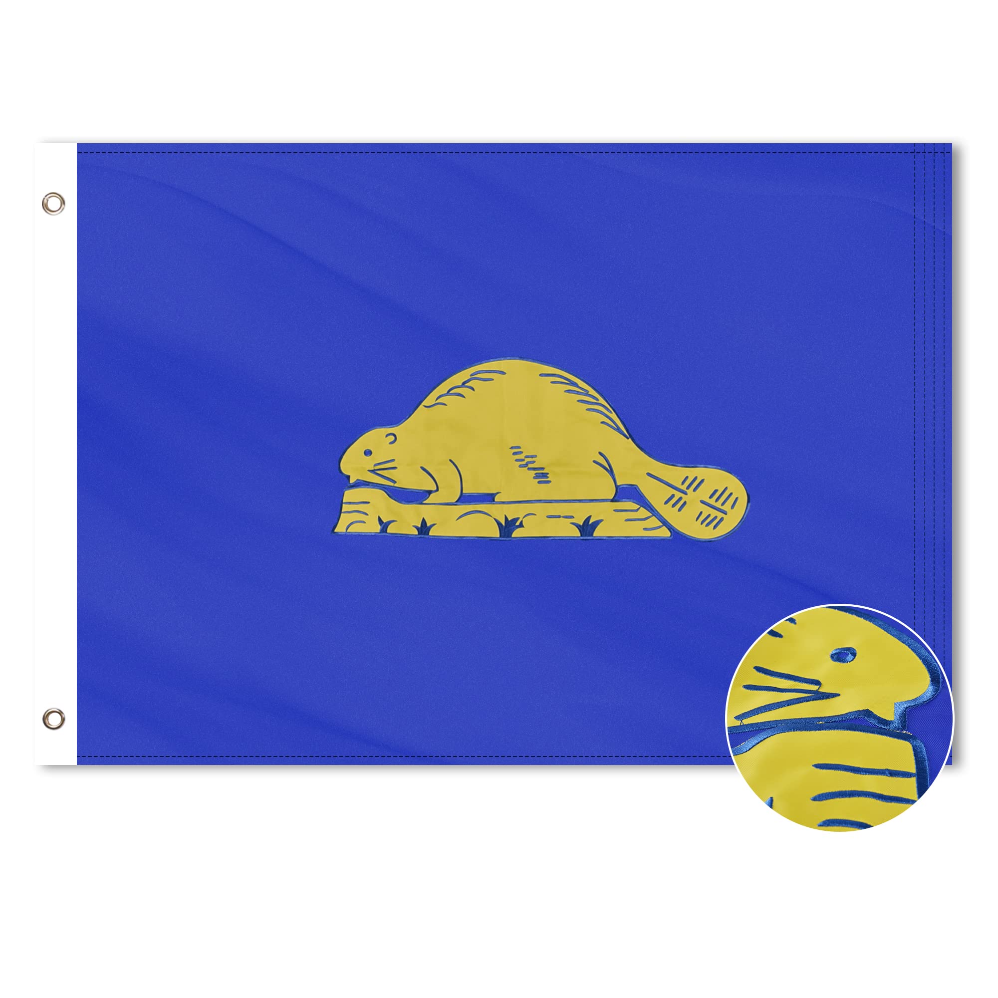 VICDRIA Bandera del estado de Oregon de 4 x 6 pies, poliéster bordado de lujo, resistente o duradero, para interiores y exteriores, rayas cosidas y ojales de latón