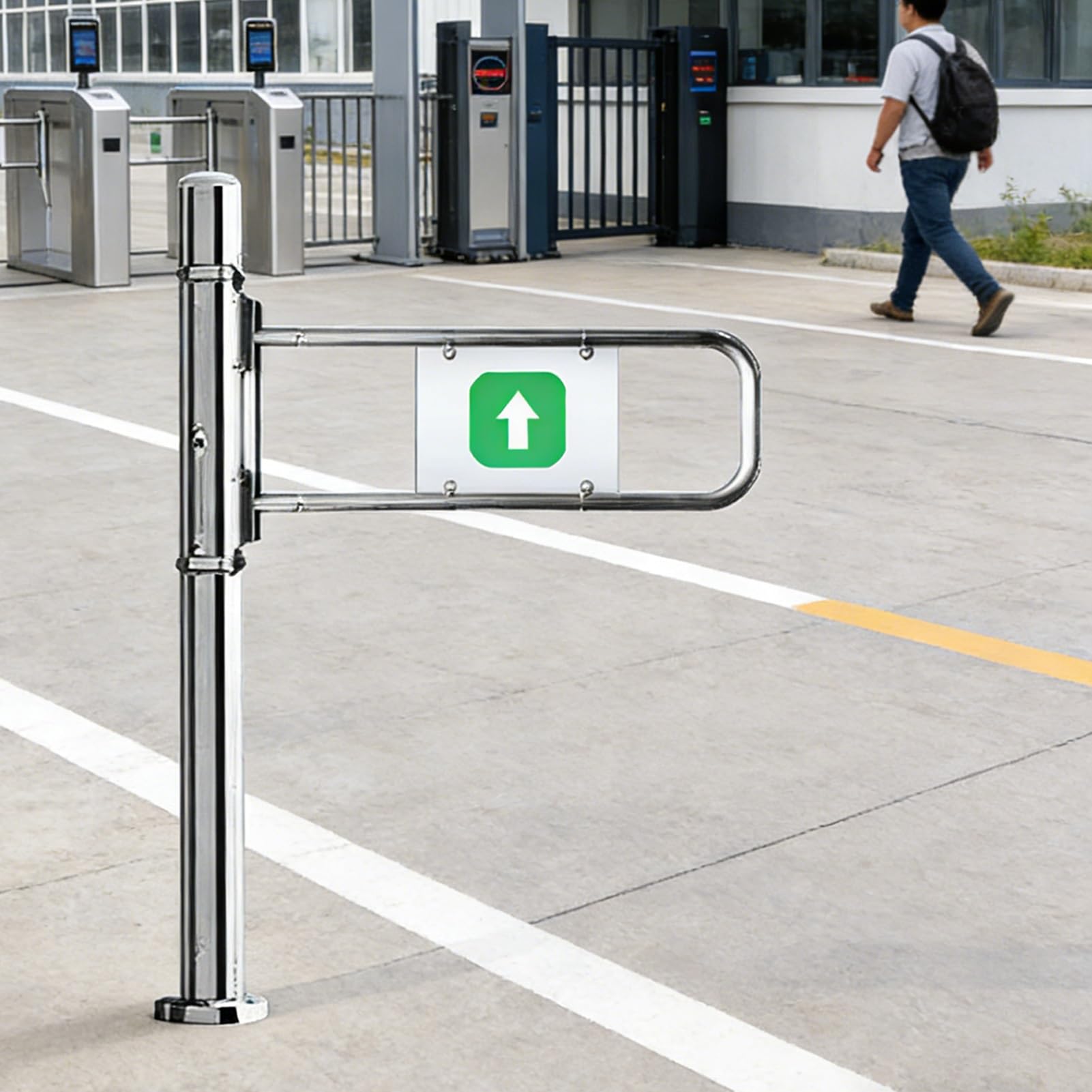 Puerta de seguridad de entrada de acero inoxidable con resorte, puerta de acceso peatonal de 1 vía, puerta batiente de supermercado, barrera de mostrador, 55 cm