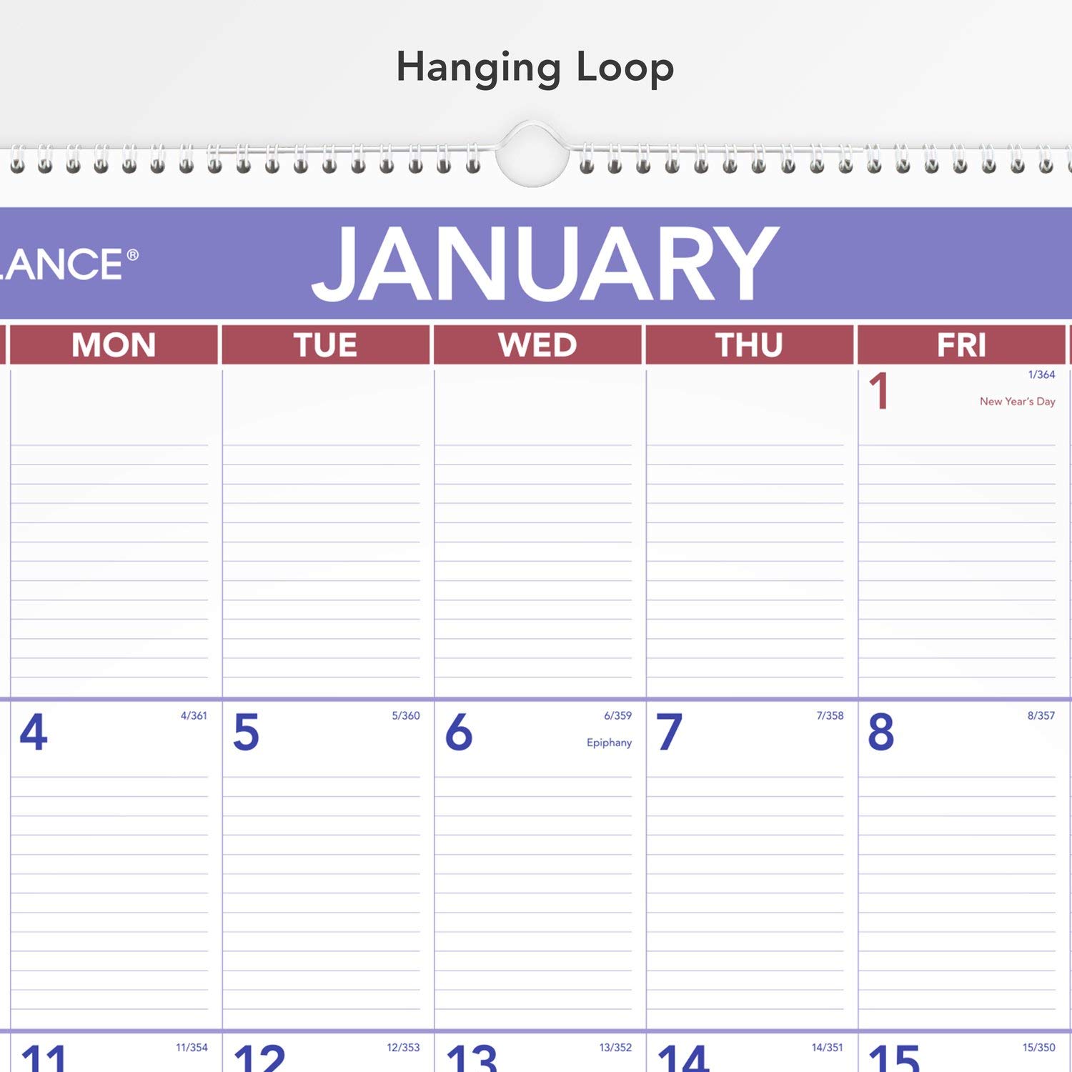 AT-A-GLANCE, Wandkalender 2021, 50,8 x 76,2 cm, extra groß, monatlich, Spiralbindung (PM42821), Weiß