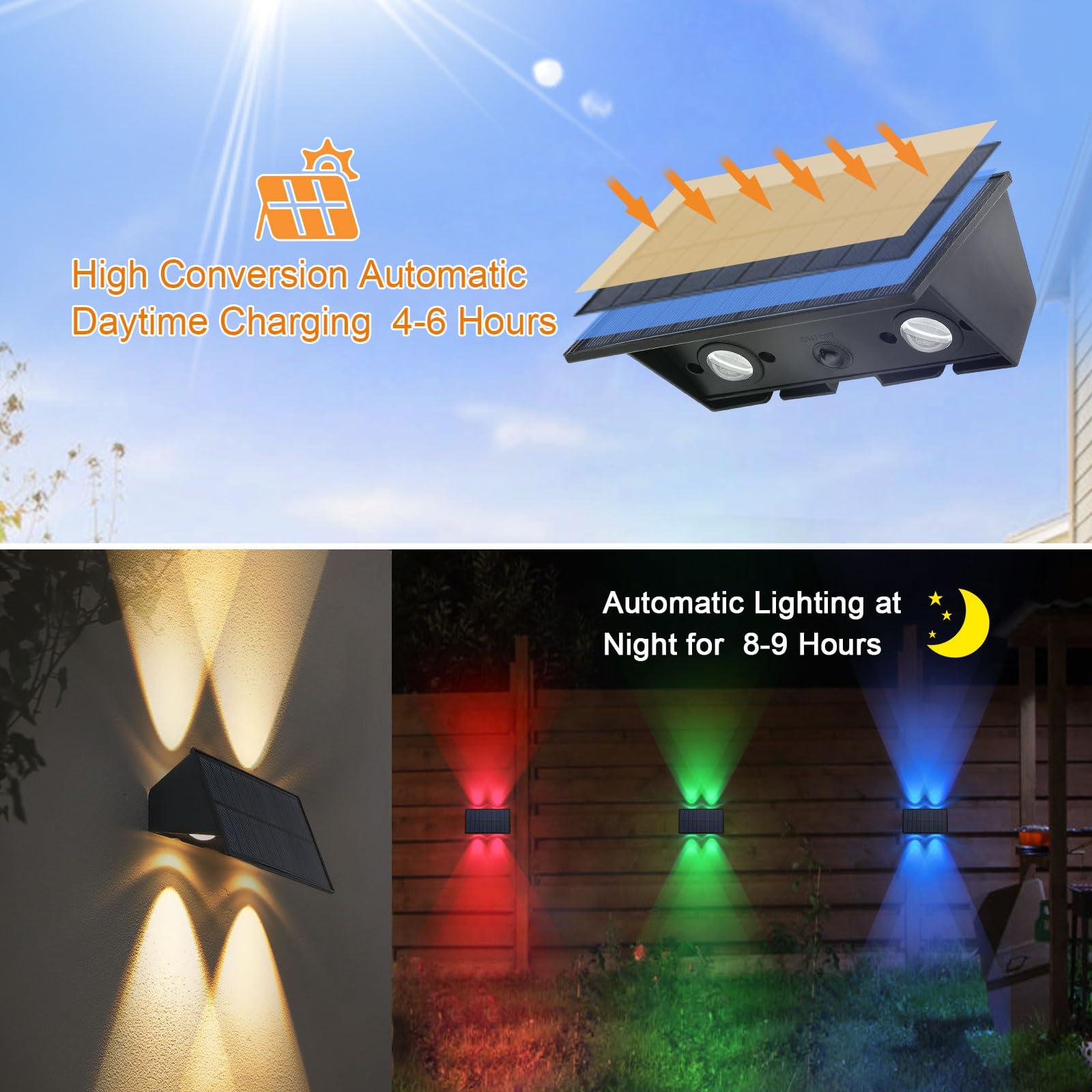 12 Luces Solares Para Exteriores XhuangTech - Impermeables IP65, Cambio De Color Automático, Ideal Para Escalones Y Jardín