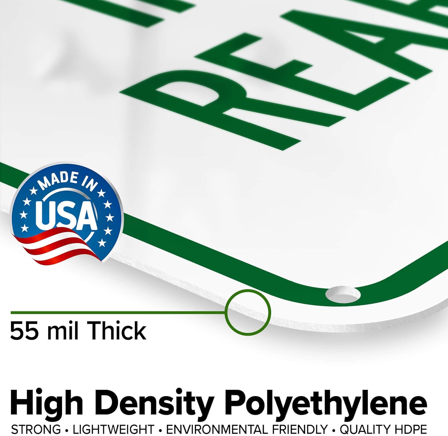 Parking in Rear Sign, 12"x18" Polyethylene, Indoor/Outdoor Use, USA MADE By My Sign Center