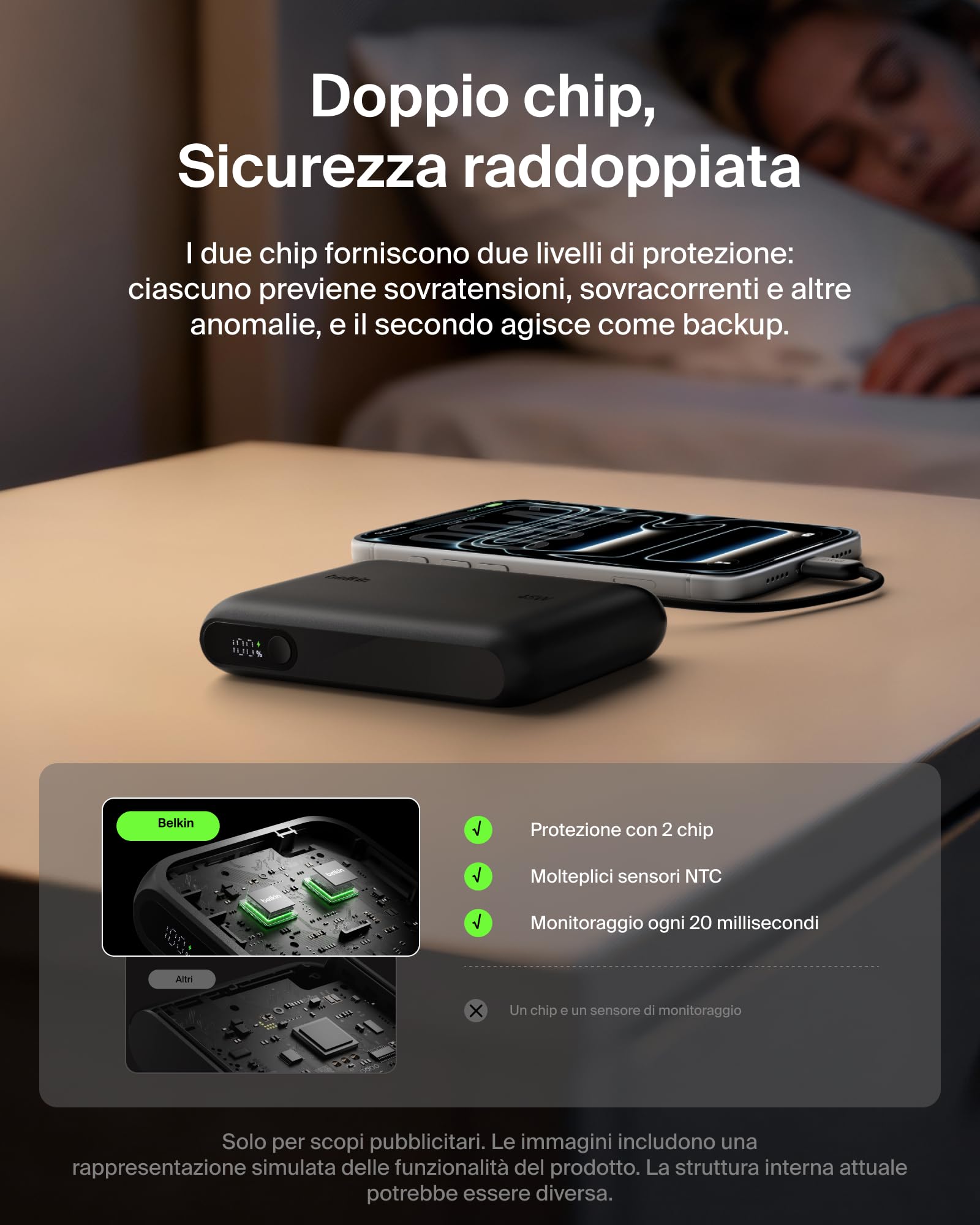 Belkin UltraCharge Power Bank 10000mAh con Cavo USB-C e Display - Nero | Caricatore Portatile 10000mAh, Ricarica 3 dispositivi (1 USB-C, Cavo USB-C Integrato, 1 USB-A), 45W, Pre-Caricato, Display