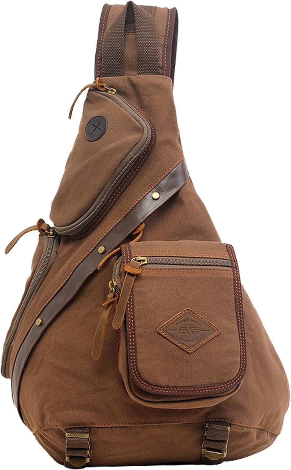 Men's Casual Daypacks Canvas Sling Shoulder Bags Vintage Crossbody Bag for Cycling Hiking Travel