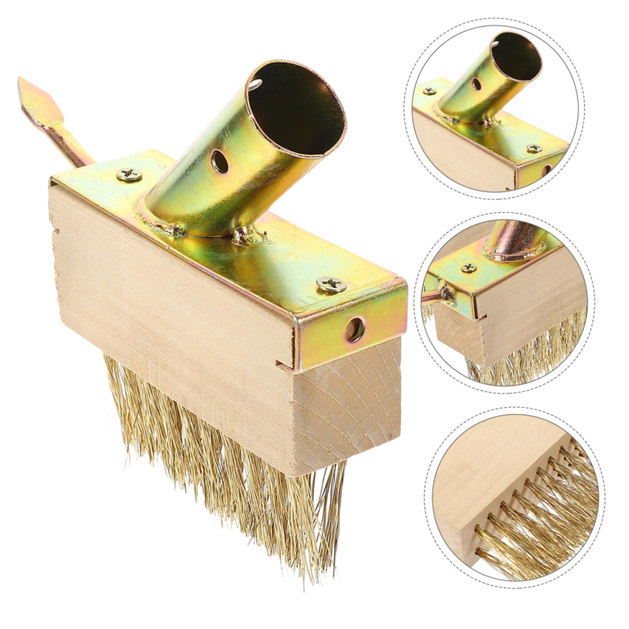 Sosoport 4piezas Cepillo Desherbador de Jardín Herramienta Manual para Eliminar Malas Hierbas Cepillo de Alambre para Desherbar Grietas para Caminos Patios y Jardines