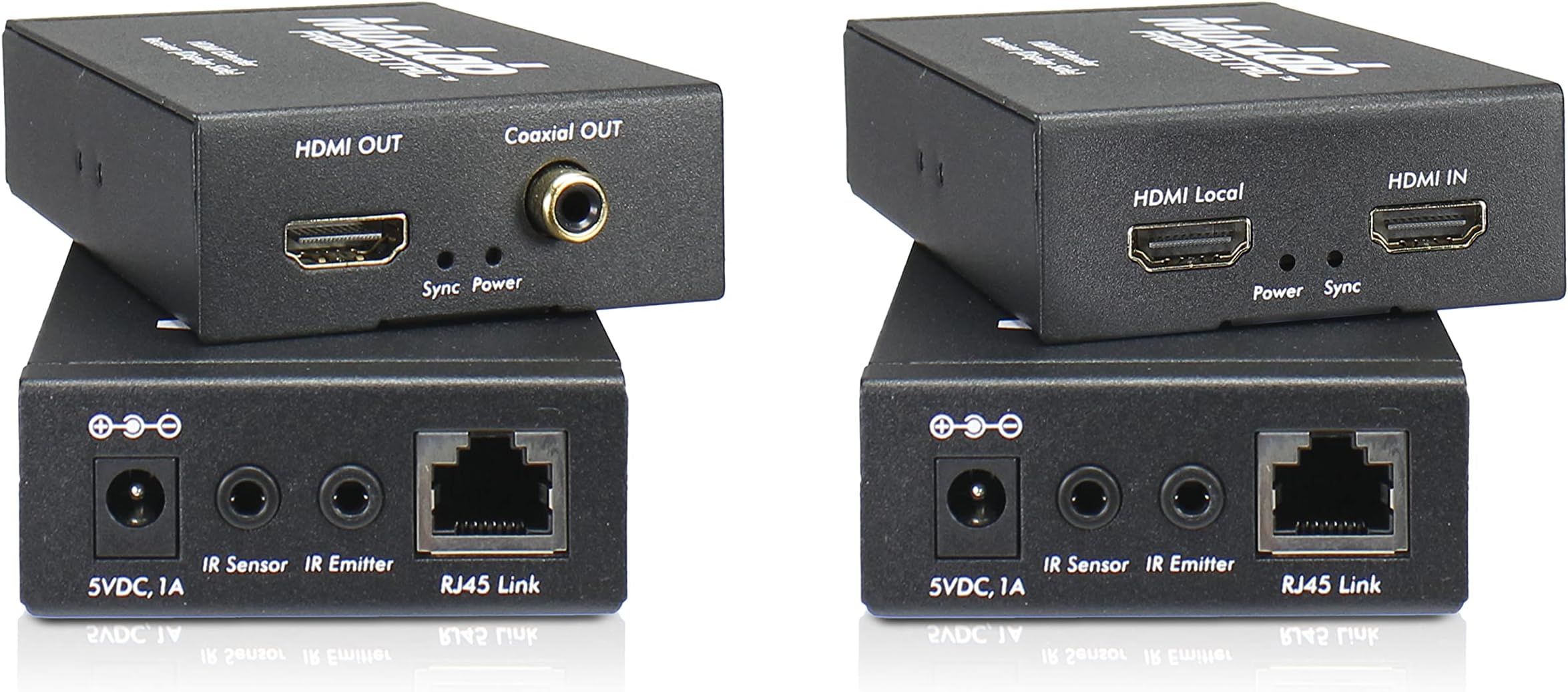 MuxLab HDMI Extender Pair Over Cat5e/6| Up to 165 feet (50m) | Full HD 1080P@60HZ | Supports 3D | HDMI Loop-Out | 2 Way IR | Dolby Digital Plus, Dolby TrueHD, DTS-HD Master Audio