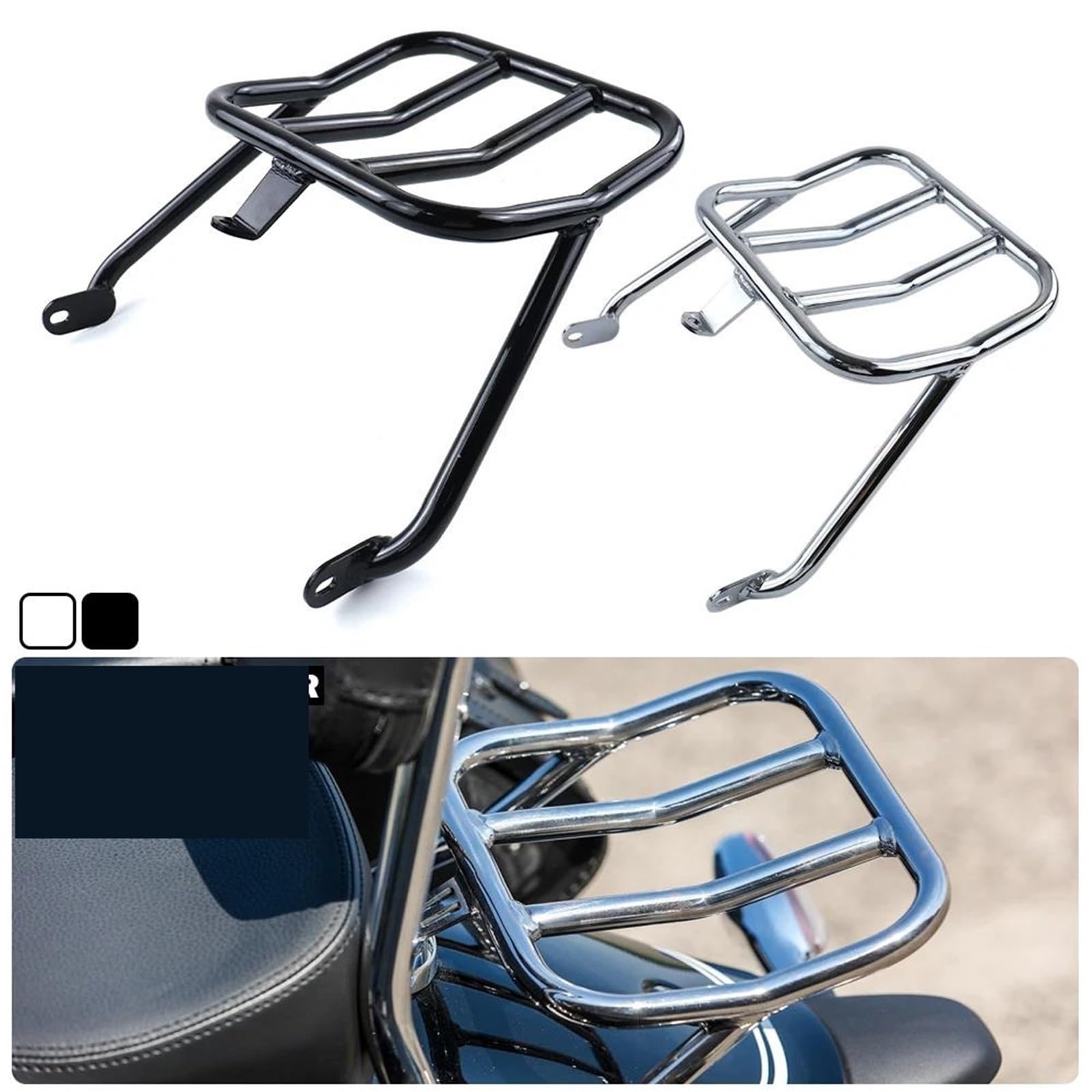 Motorrad -Heck -GepäCkträGer Motorrad-Gepäckträger, Edelstahl-Heckgepäckträger, Chrom/Schwarz, Für R 18 100 Jahre R18 2020–2023 2024(2)