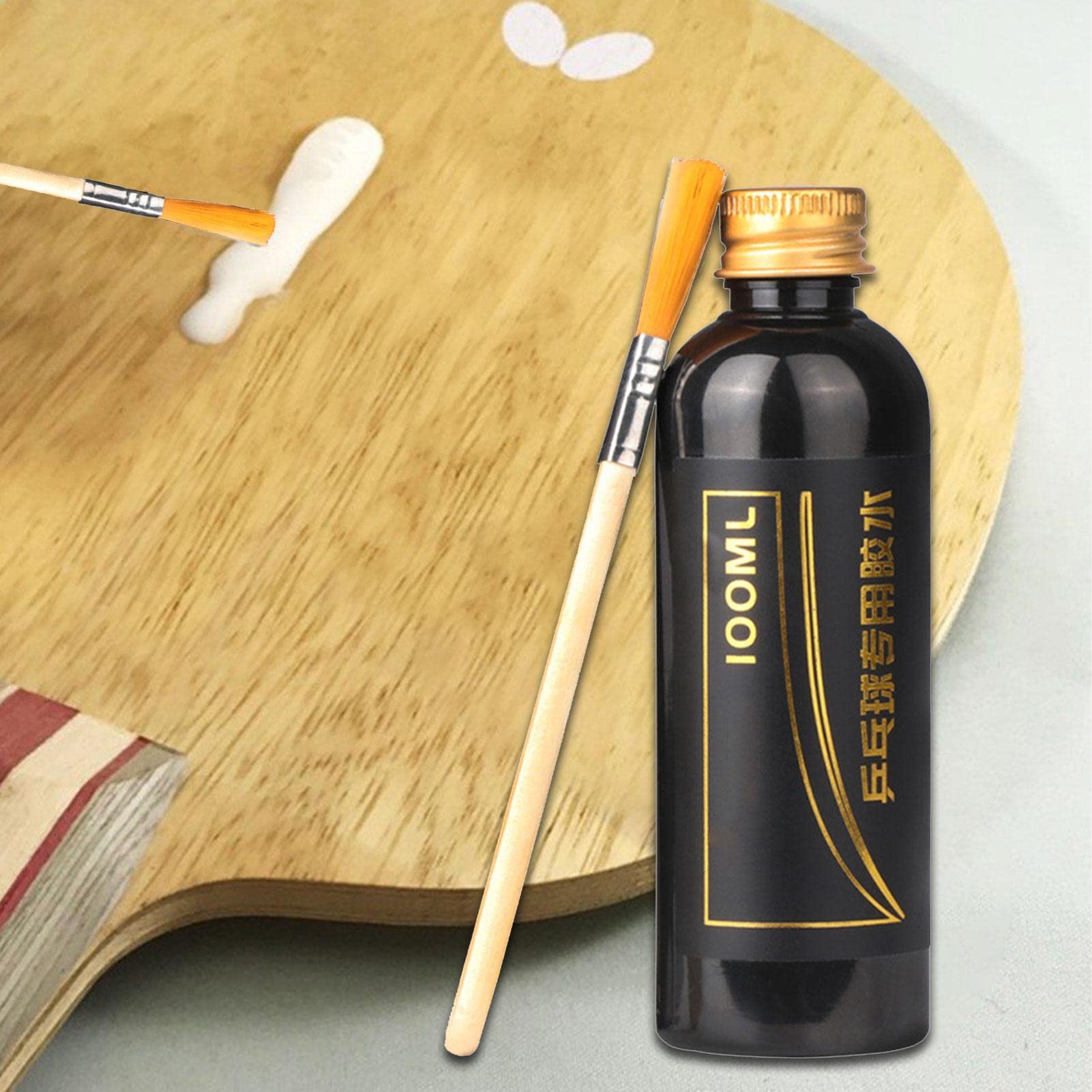 Colle pour table – 100 ml colle Pingpang avec pinceau spécial | Speed Liquid Super, caoutchouc raquette pingpong Colle liquipour assemblage raquettes table