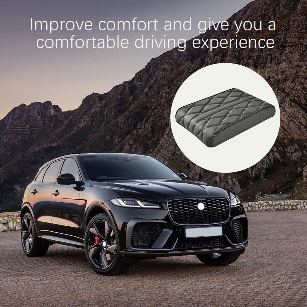 Jsorum レザーカーアームレストボックスパッド 低反発レザーカー