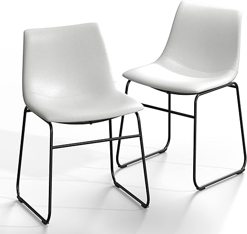 Miniatura 14 de NicBex Taburetes de bar retro de cuero de caballo loco con patas de metal, taburetes de bar para isla de cocina, juego de 2, (color blanco) Negro