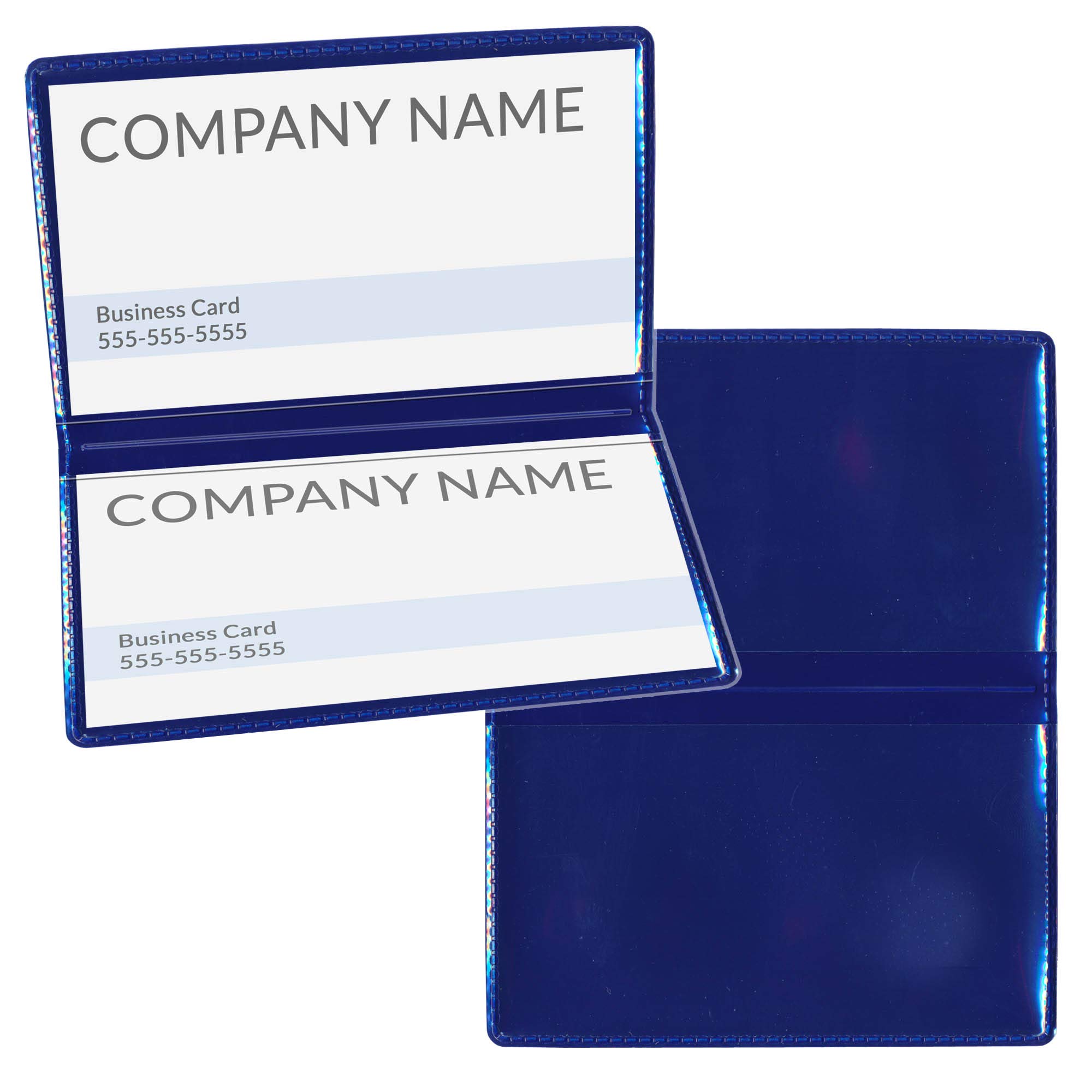 StoreSMART Navy Blue Folding Business Card Holders - 50 Pack - Polypropylene Plastic (RPP2915NB50)