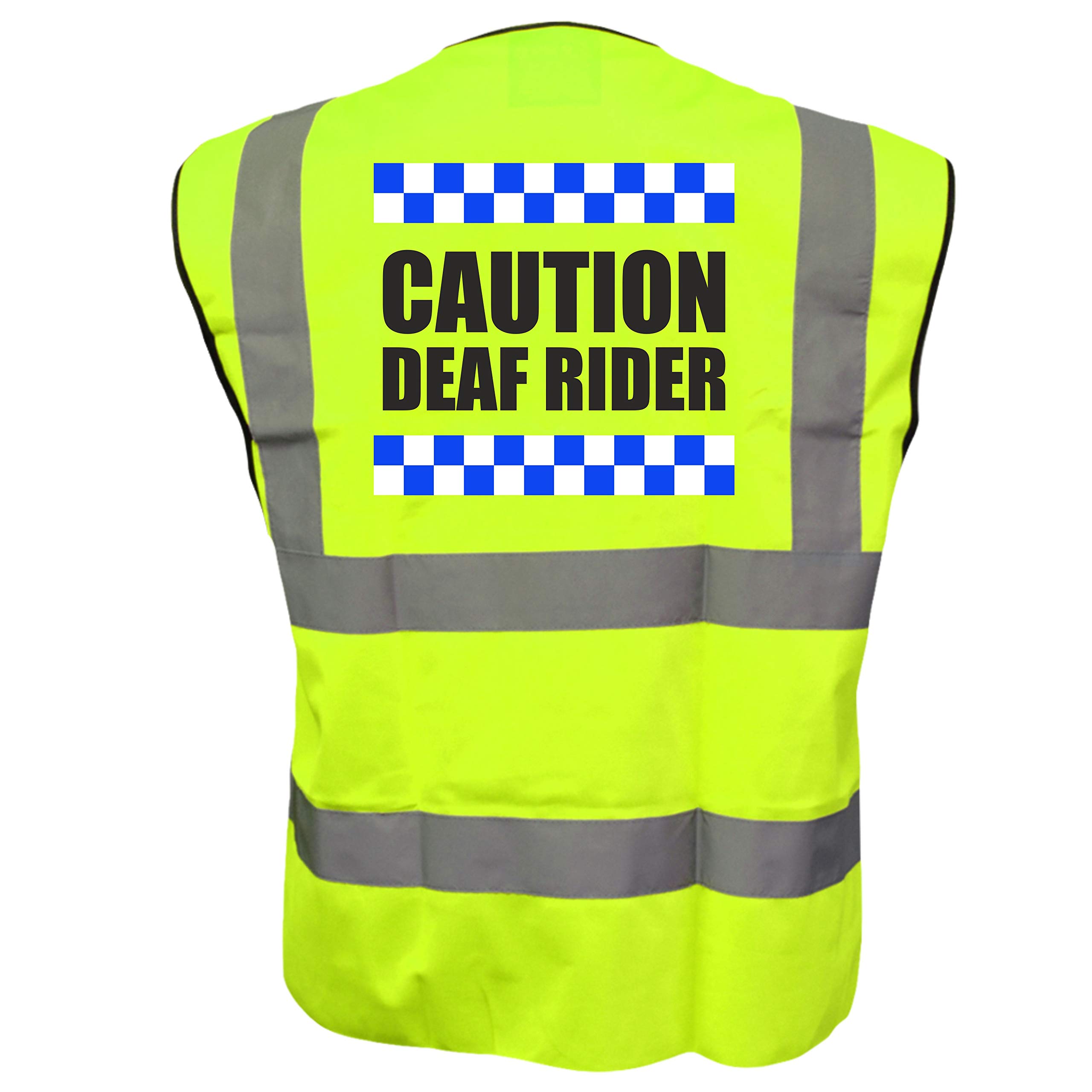 Brook Hi Vis Uk Unisex Yellow Equestrian Sillitoe Caution Deaf Rider Hi Viz Vis Vest Horse Riding Equine Safe Reflective Waistcoat Jacket Road Safety Visibility Small