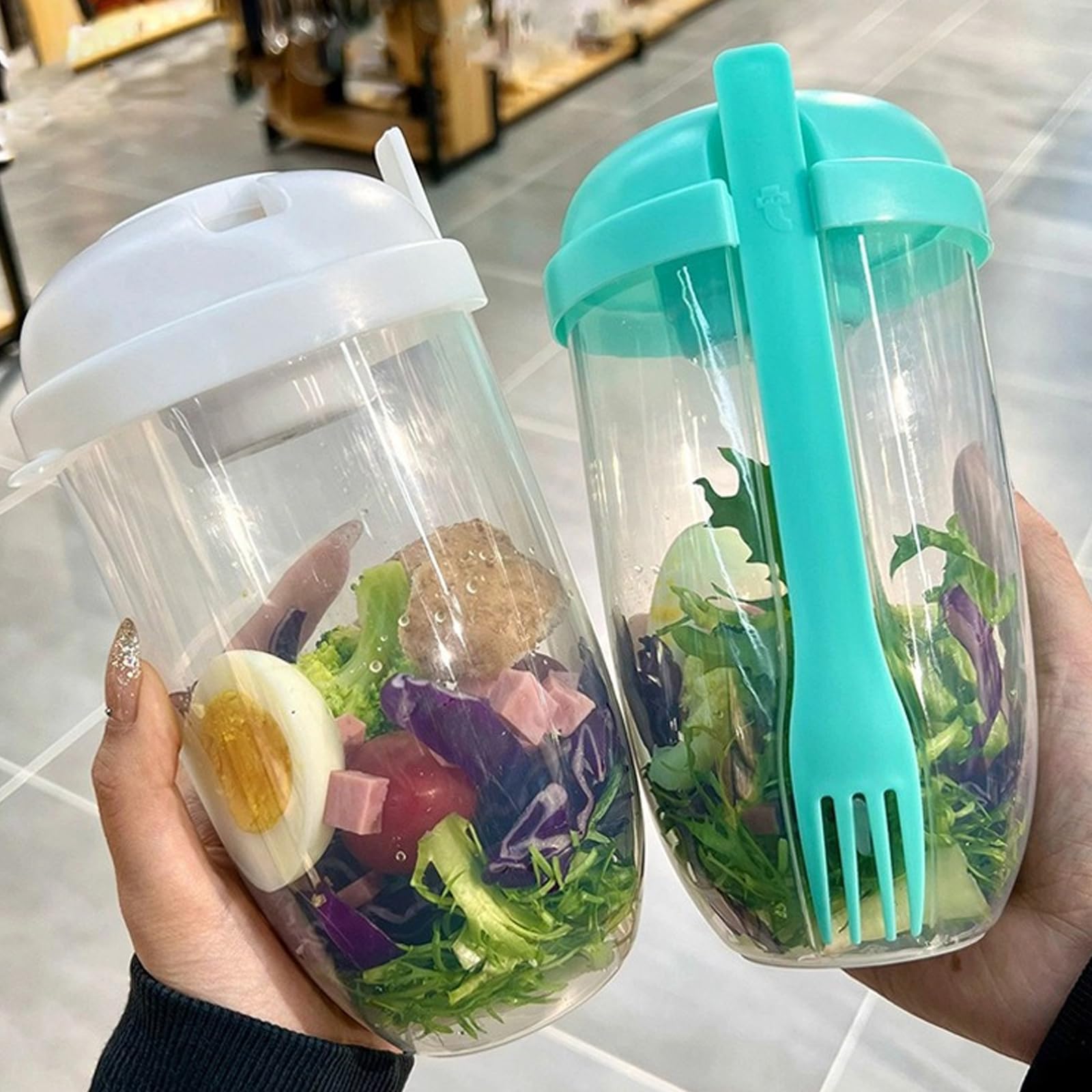 Amazon｜弁当箱 シェイクサラダポット 1000ml 2個 分別できる